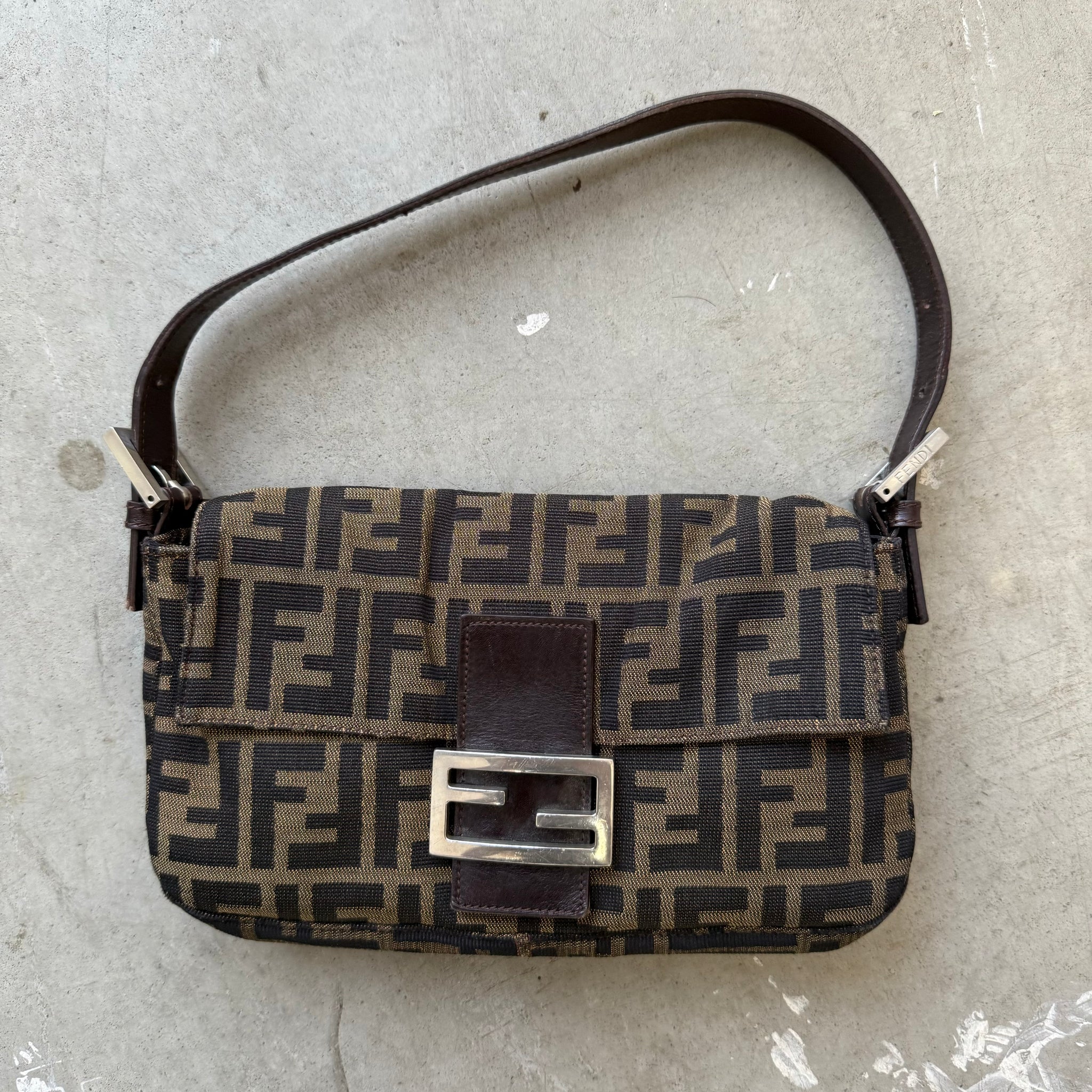 Fendi Zucca Print Baguette Bag