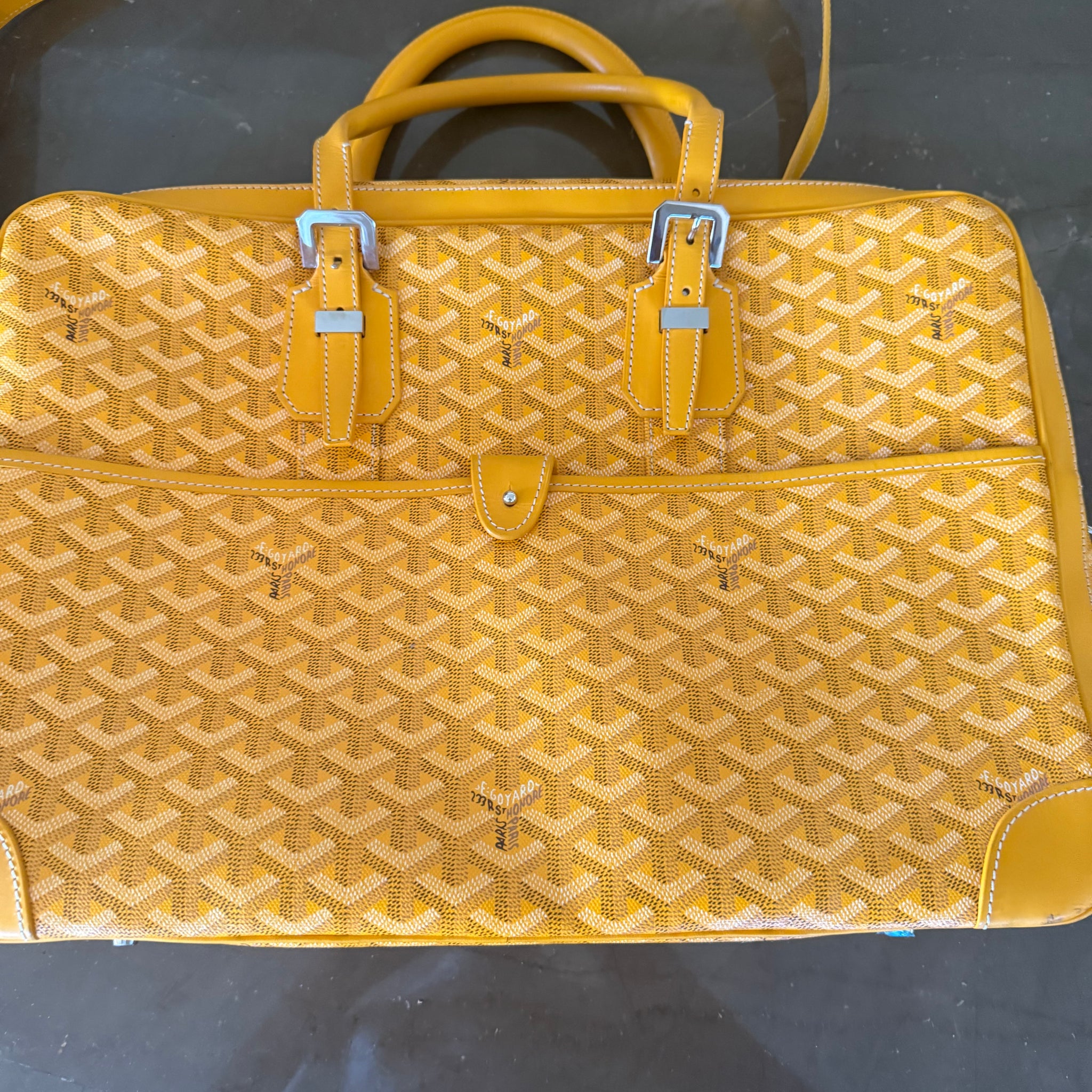 Goyard Ambassade Briefcase Bag Yellow