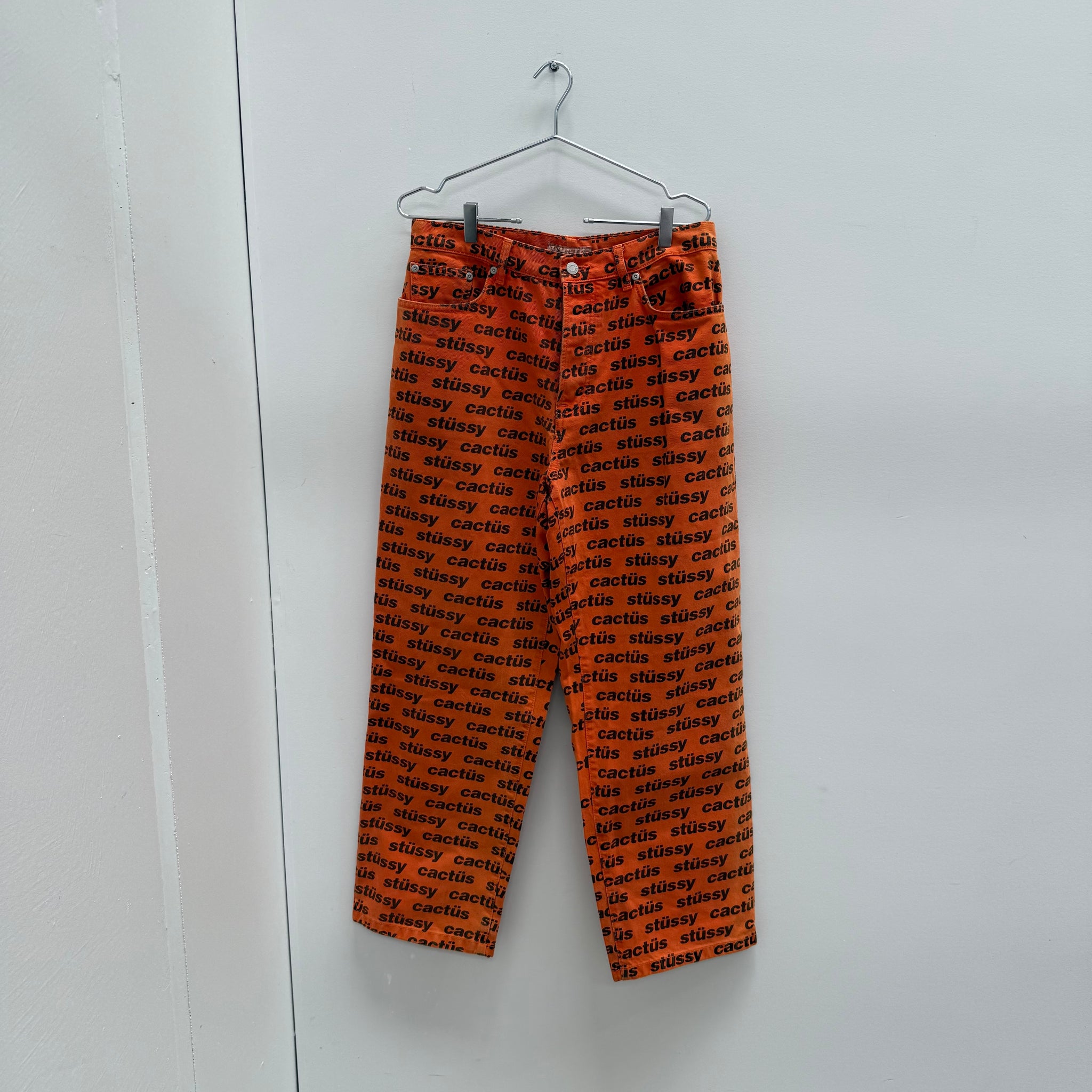 Stussy Cactus Plant Flea Market Big Ol' Jeans Orange (Size W32)