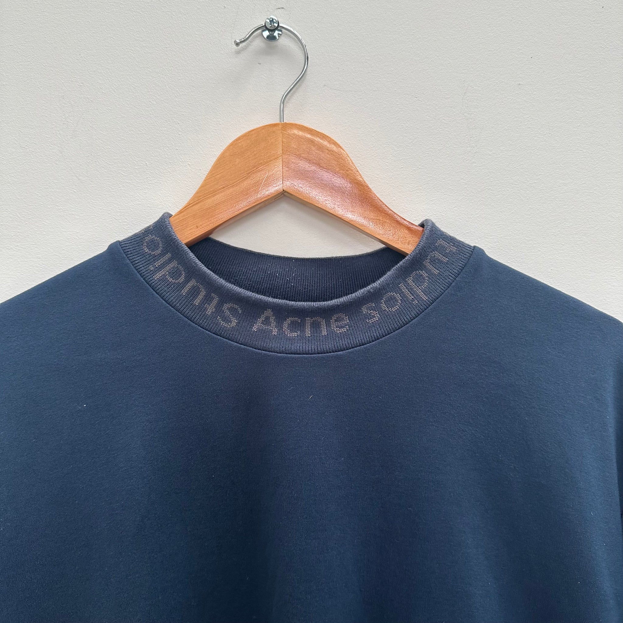 Acne Studios Collar Logo Navy T-Shirt (Size M)