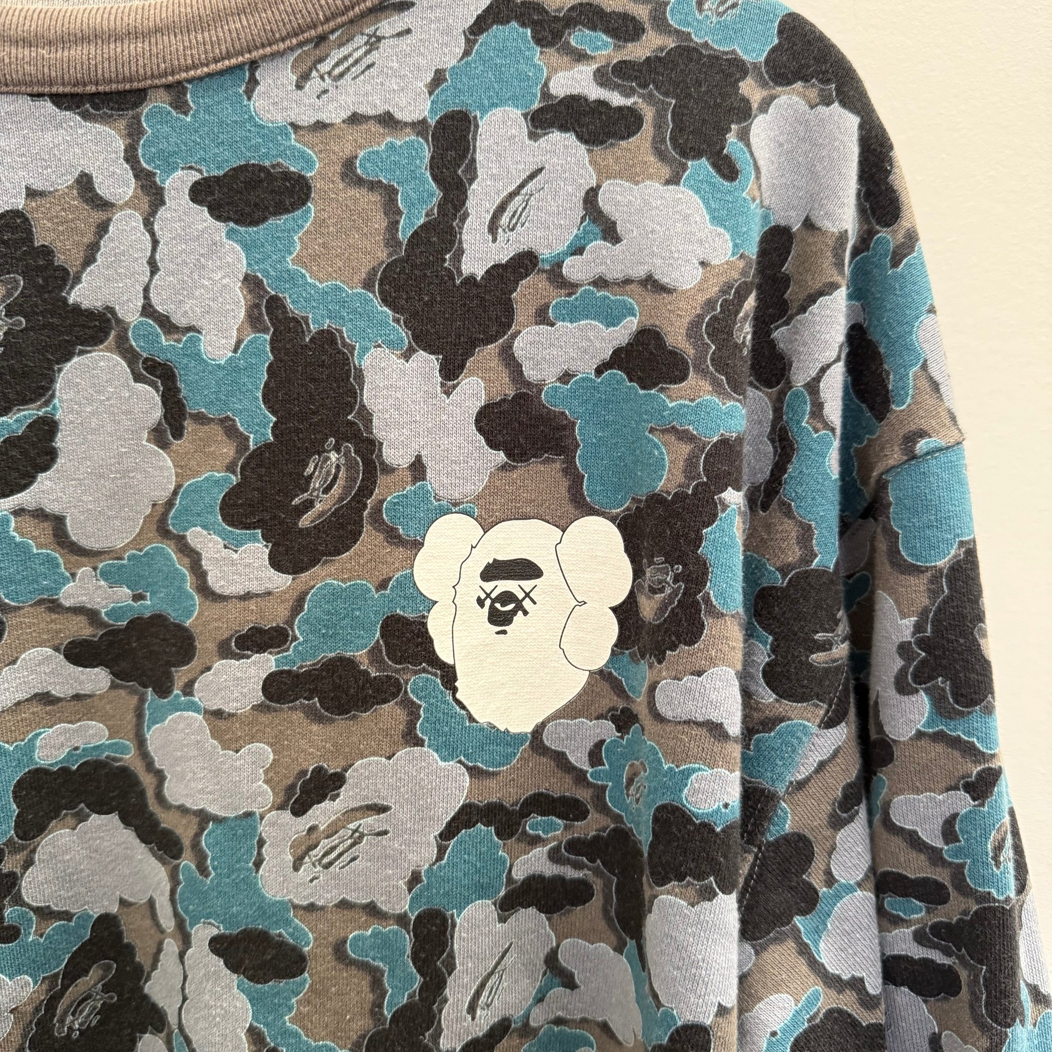 Bape × Kaws Reversible Crewneck Cloud Camo (Size XL)