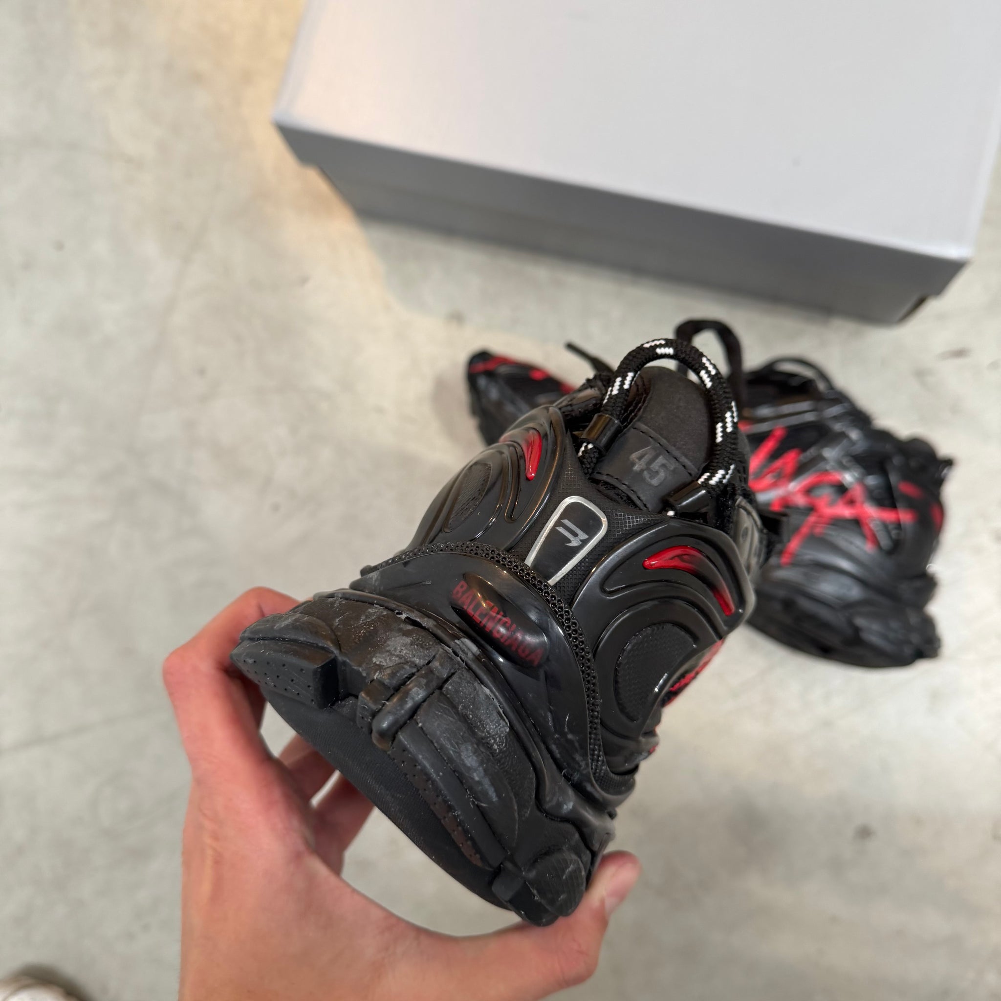 Balenciaga Black Graffiti Runner Sneaker (EU45/US12)