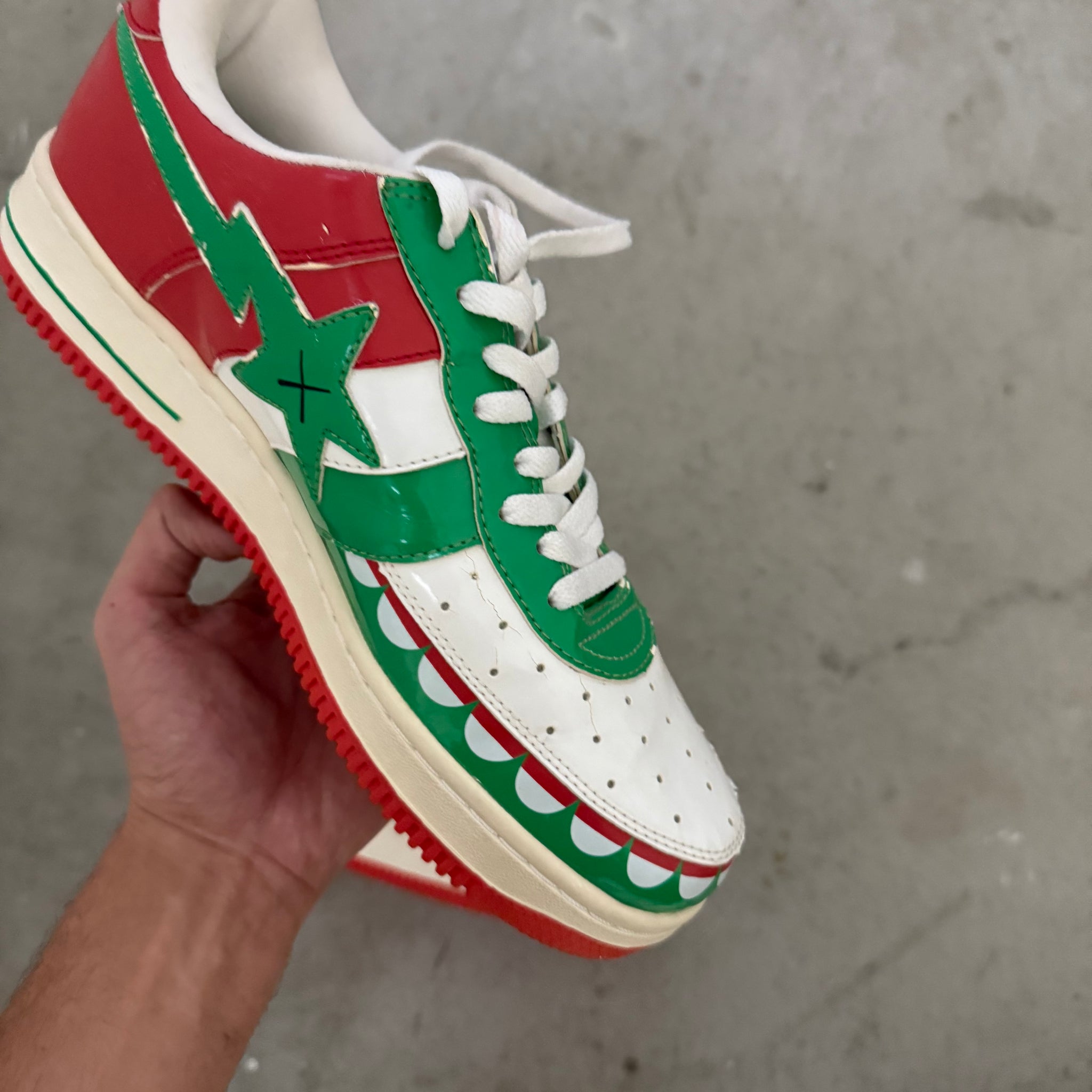 A Bathing Ape Bape Sta Low Kaws Chompers Red Green (US10)