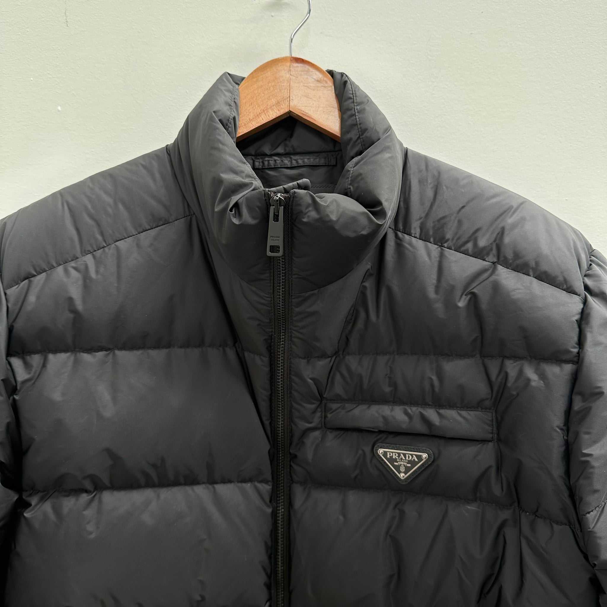 Prada Re-Nylon Black Down Jacket (Size 52)