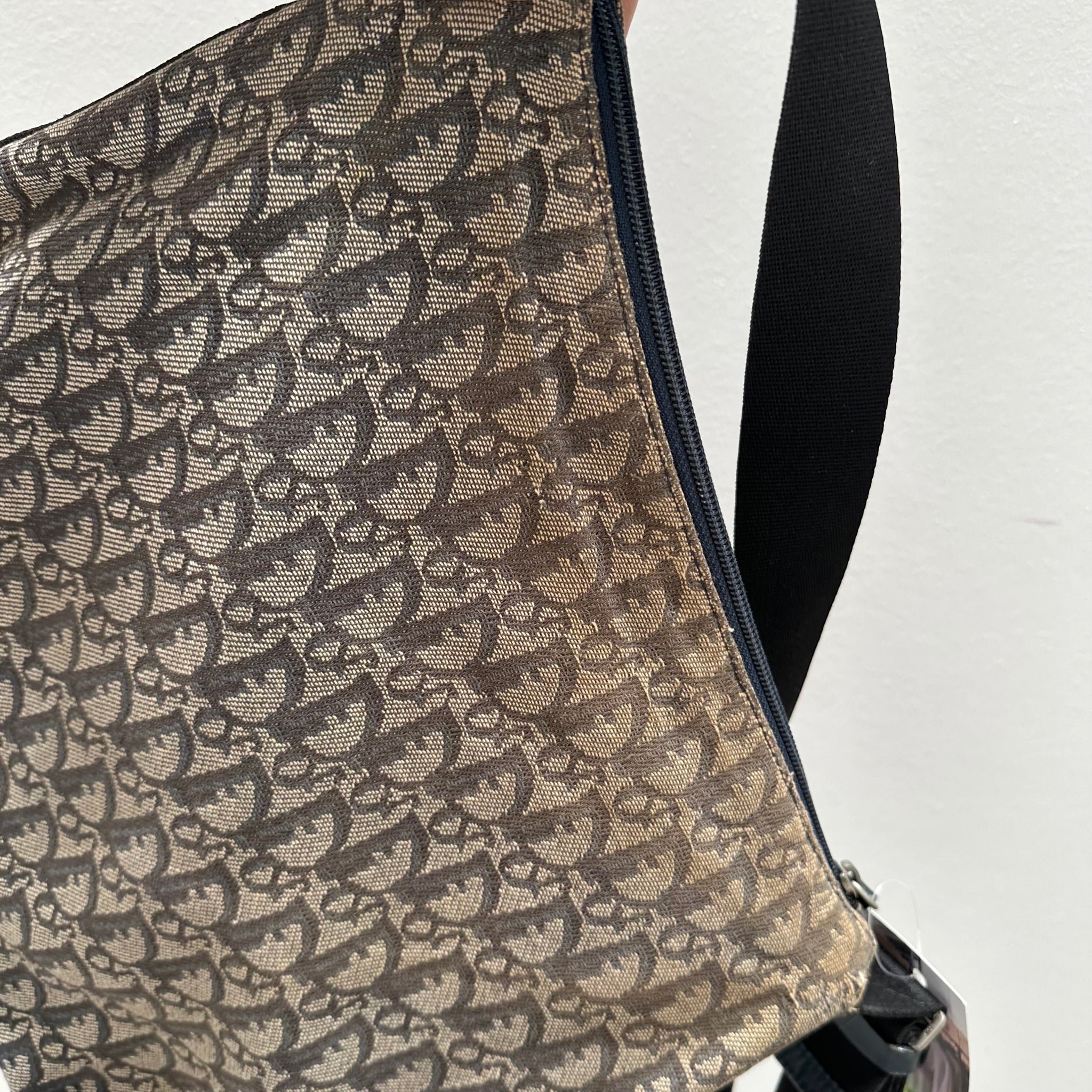 Dior Canvas and Leather Crossbody Messenger Bag
