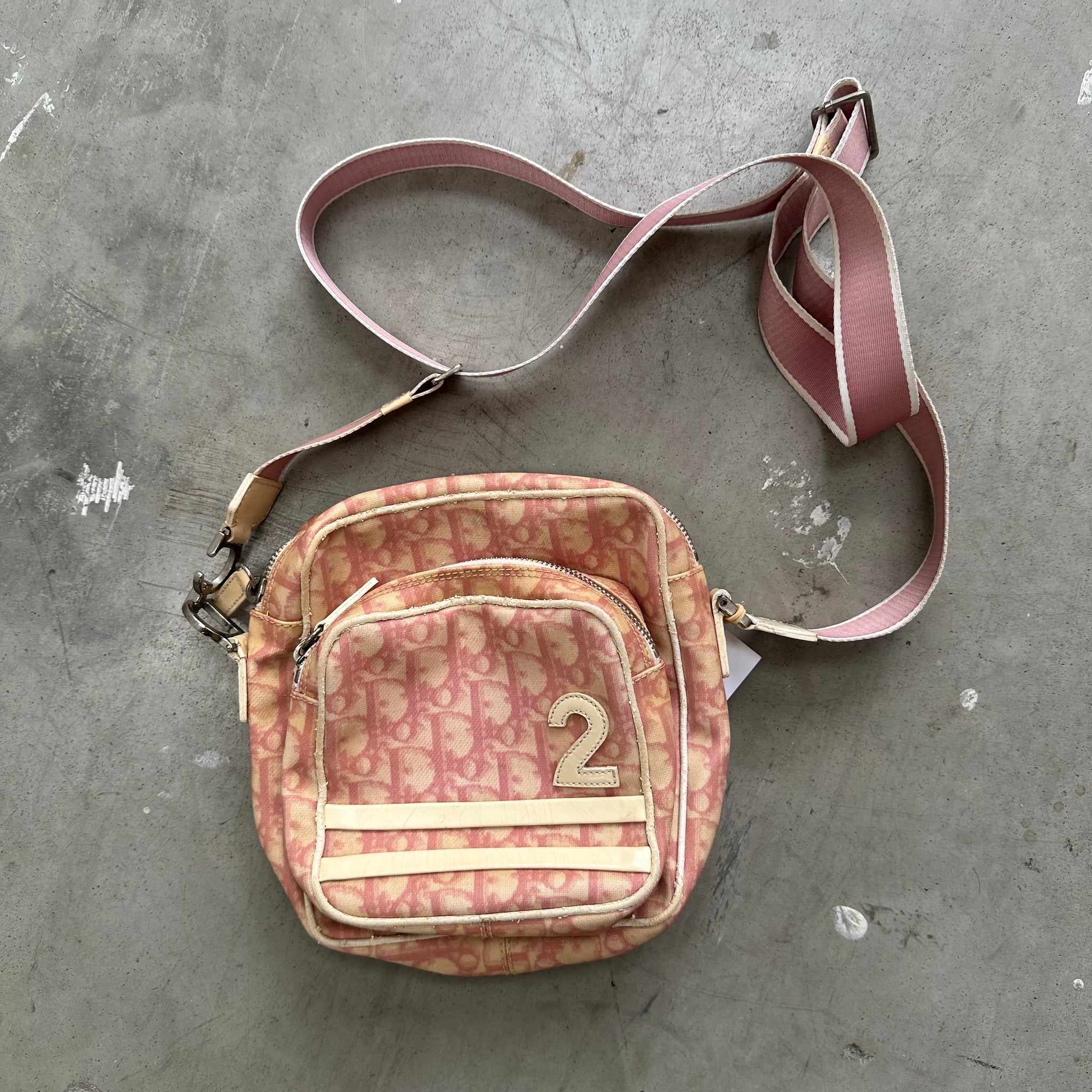 Dior Trotter PVC Patent Canvas Crossbody Bag Pink