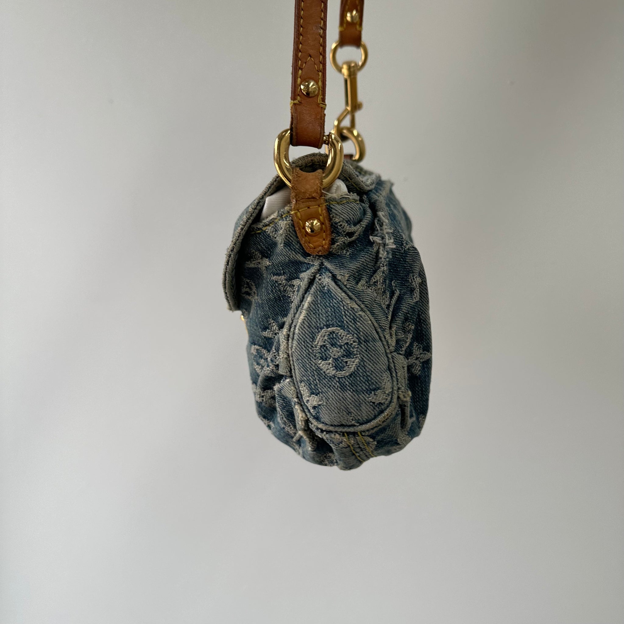 Louis Vuitton Monogram Denim Pleaty Shoulder Bag