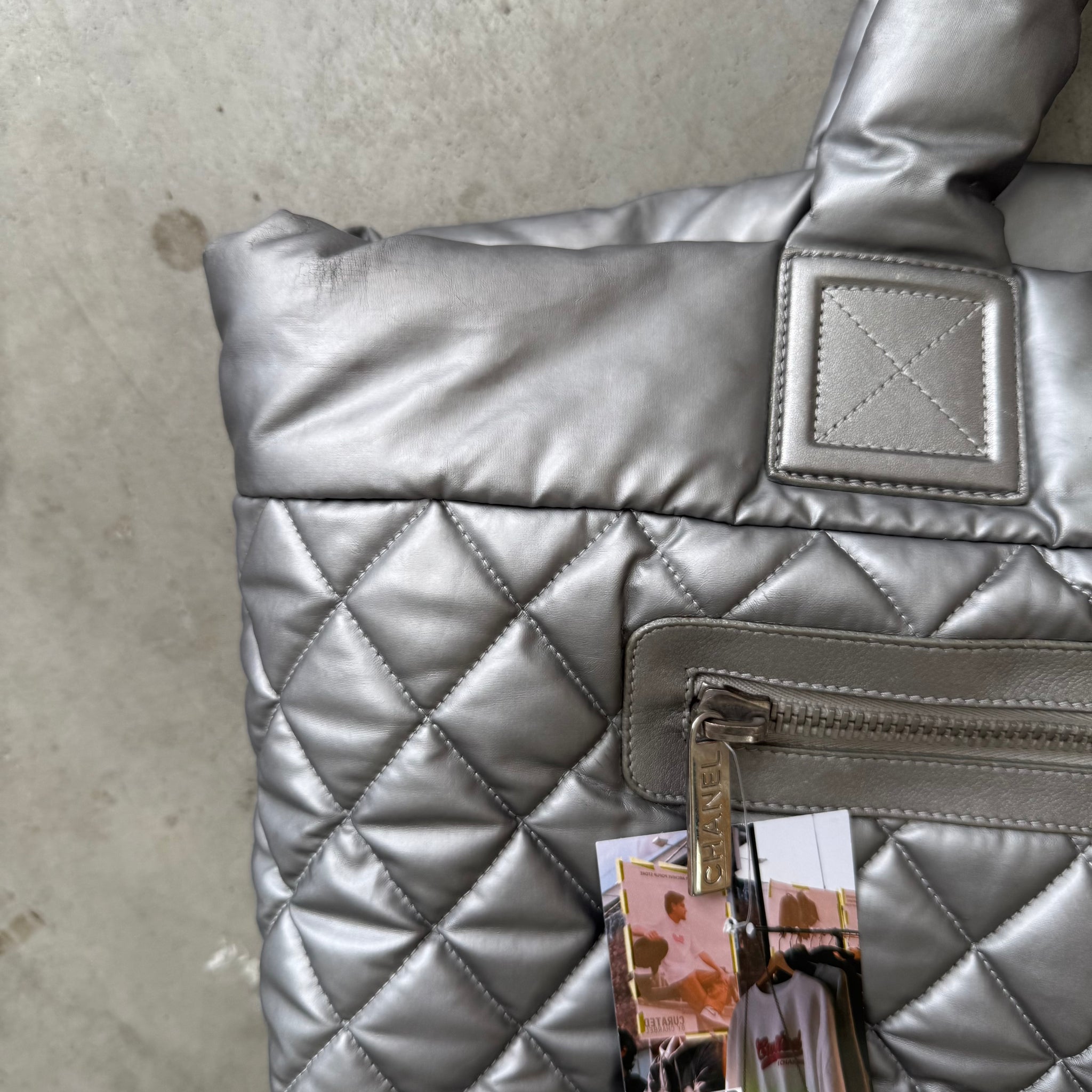 Chanel Silver Patent Leather Cocoon Hand Bag