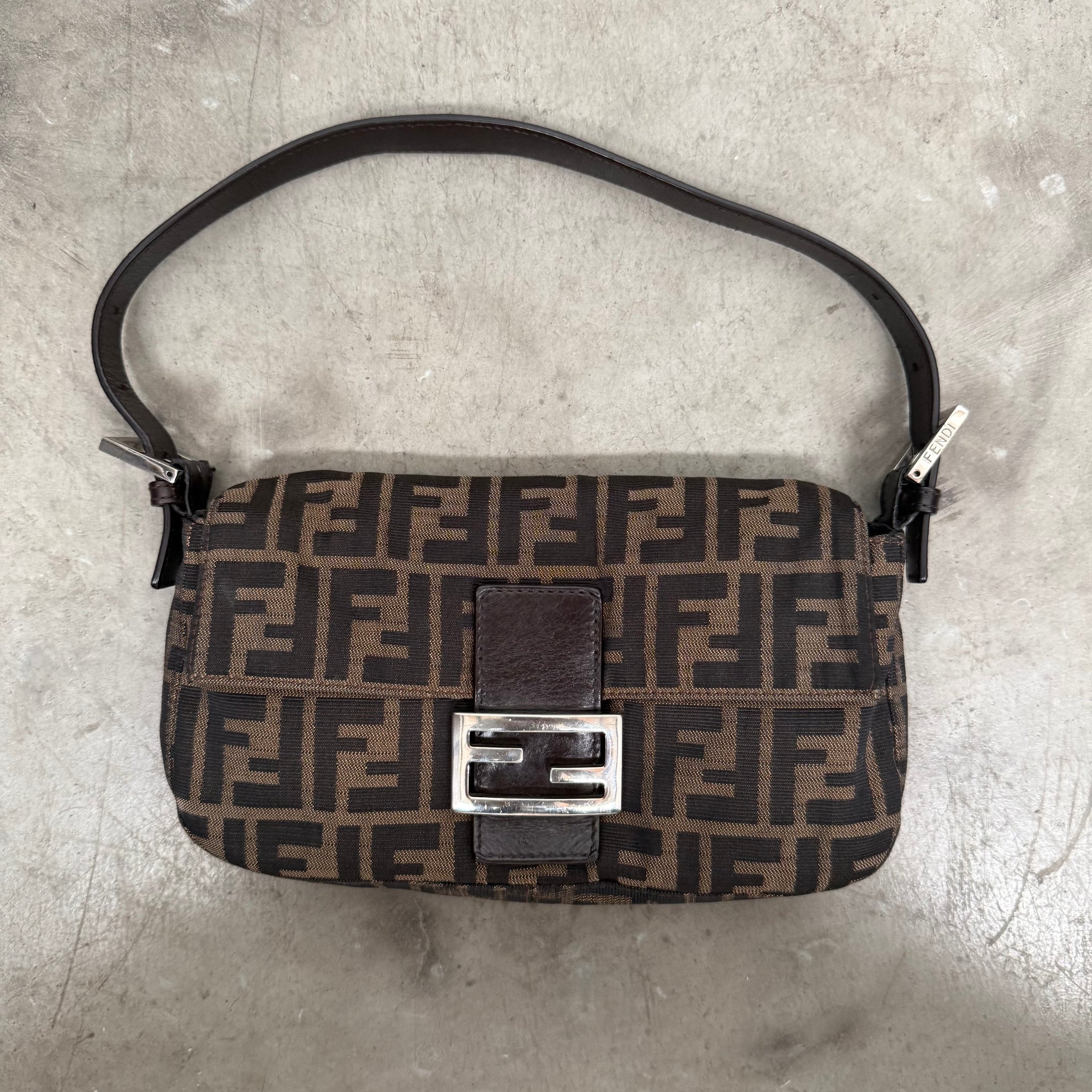 Fendi Zucca Print Baguette Bag