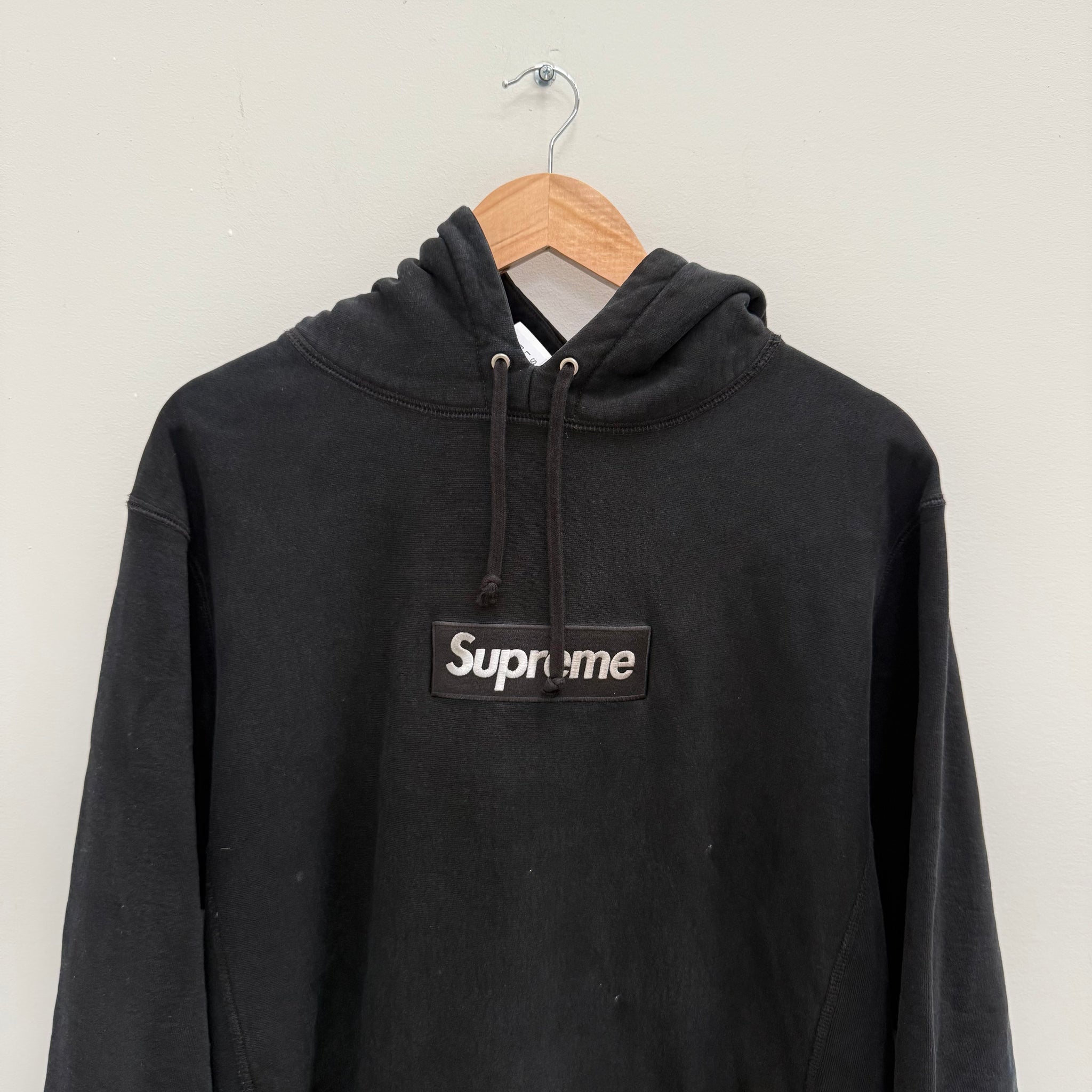Supreme Black on Black Box Logo Hoodie (Size XL)