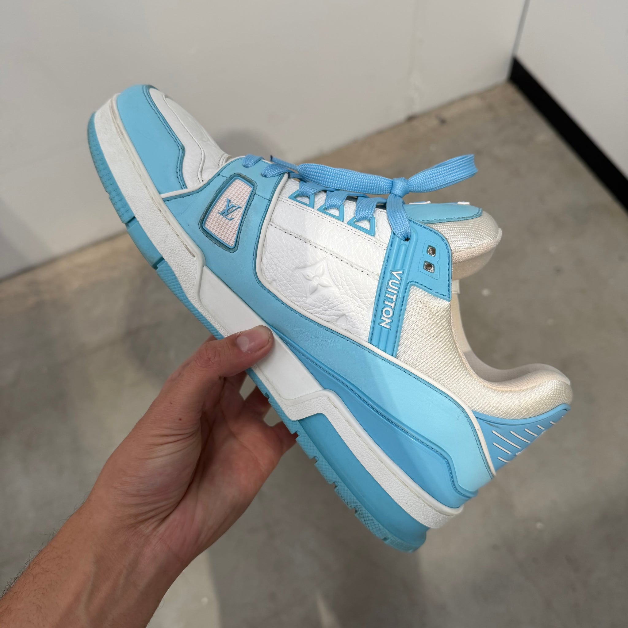 Louis Vuitton LV Trainer Sneakers White Blue (fits US11-11.5)