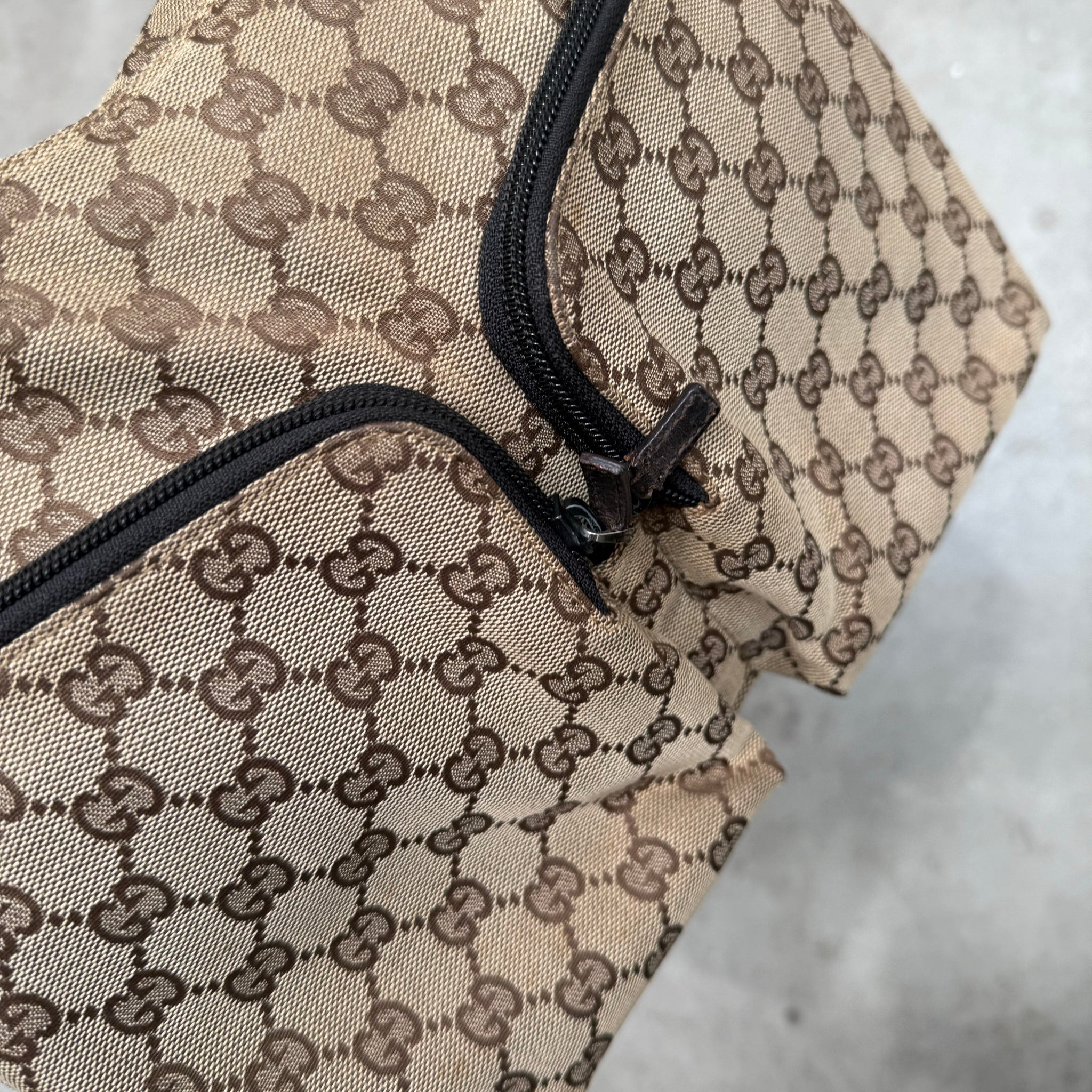 Gucci Brown GG Canvas Shoulder Bag Beige