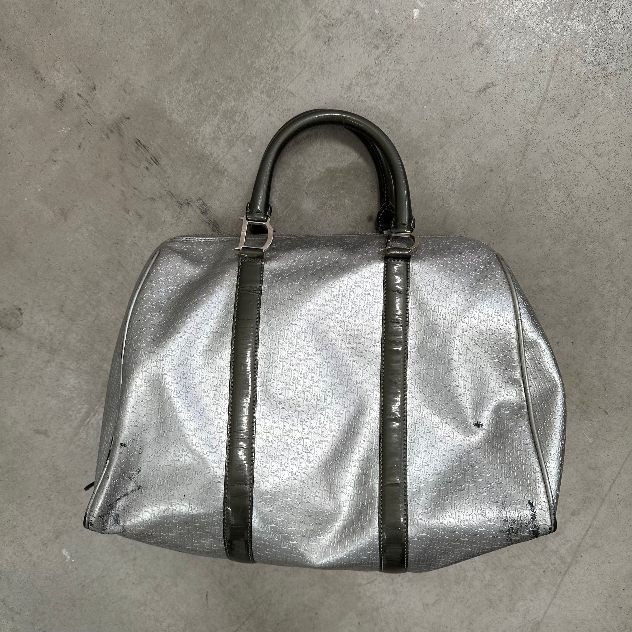 Christian Dior Silver Top Handle Bowler Bag (2002)