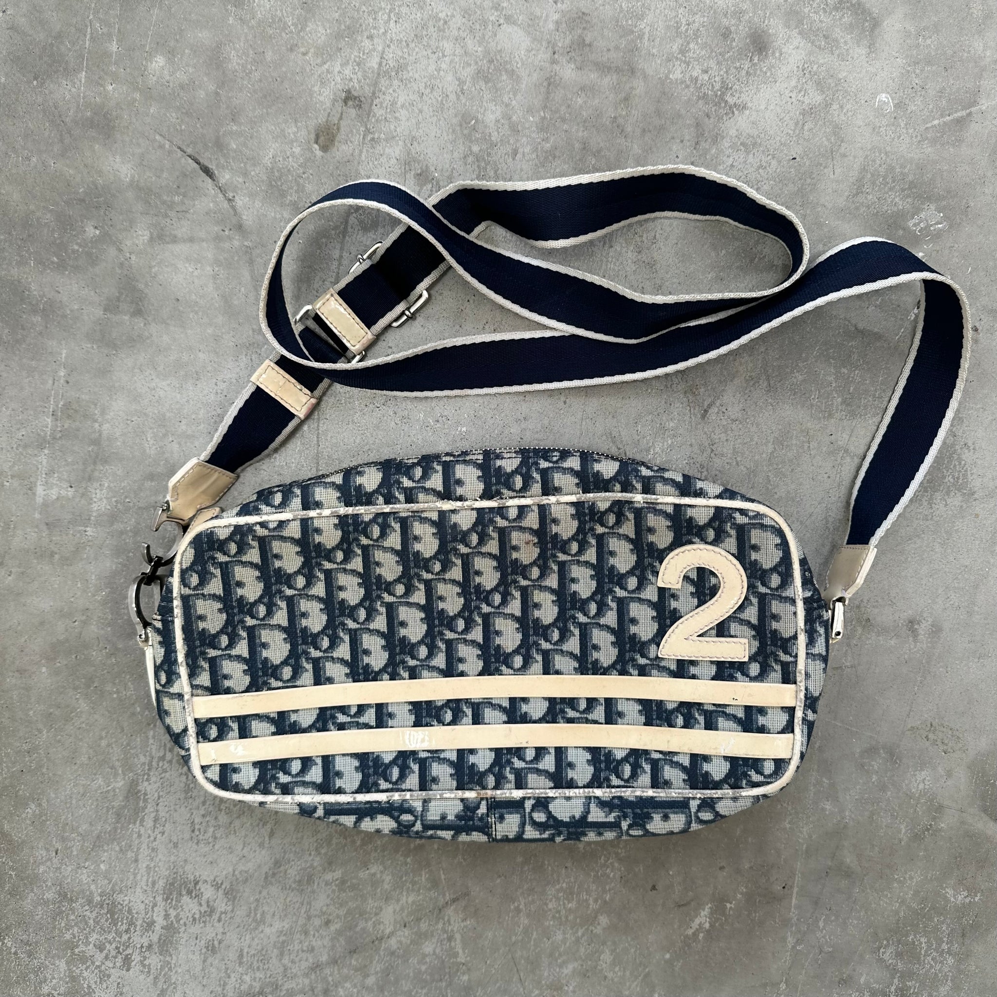 Dior Oblique Trotter Crossbody Bag Navy