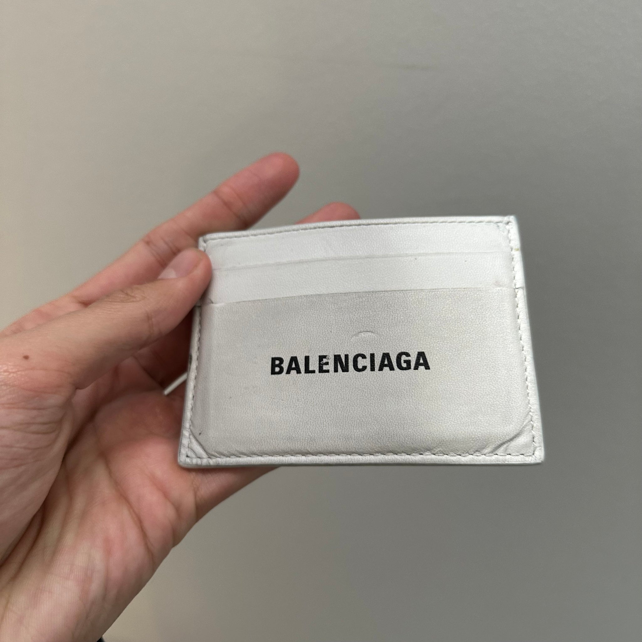 Balenciaga White Logo Card Holder