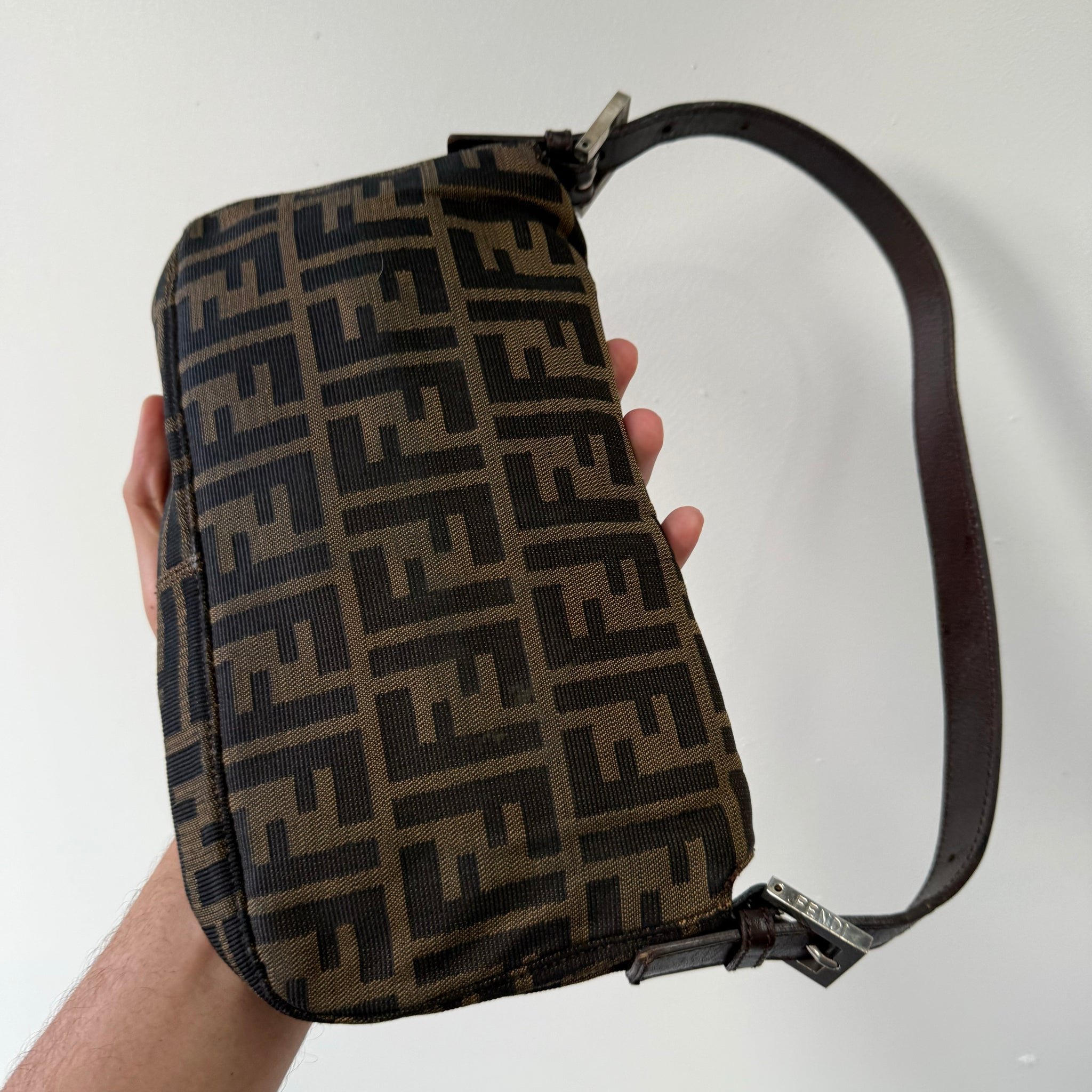 Fendi Zucca Print Baguette Bag
