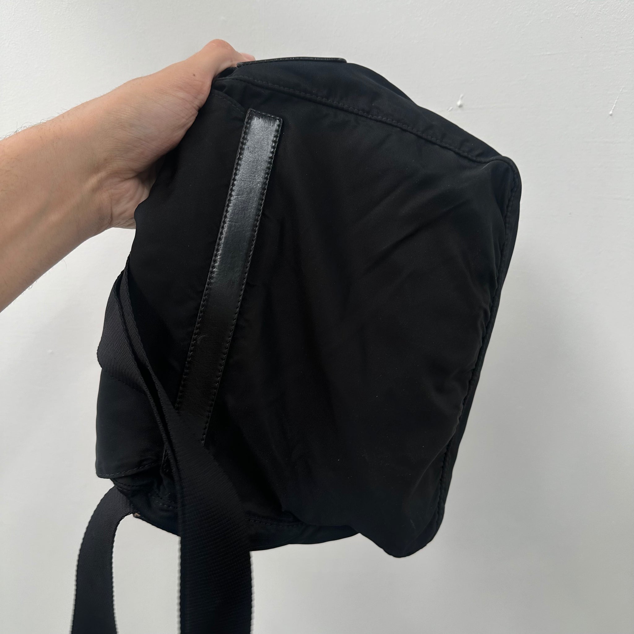 Prada Black Messenger Front Buckle Messenger Bag