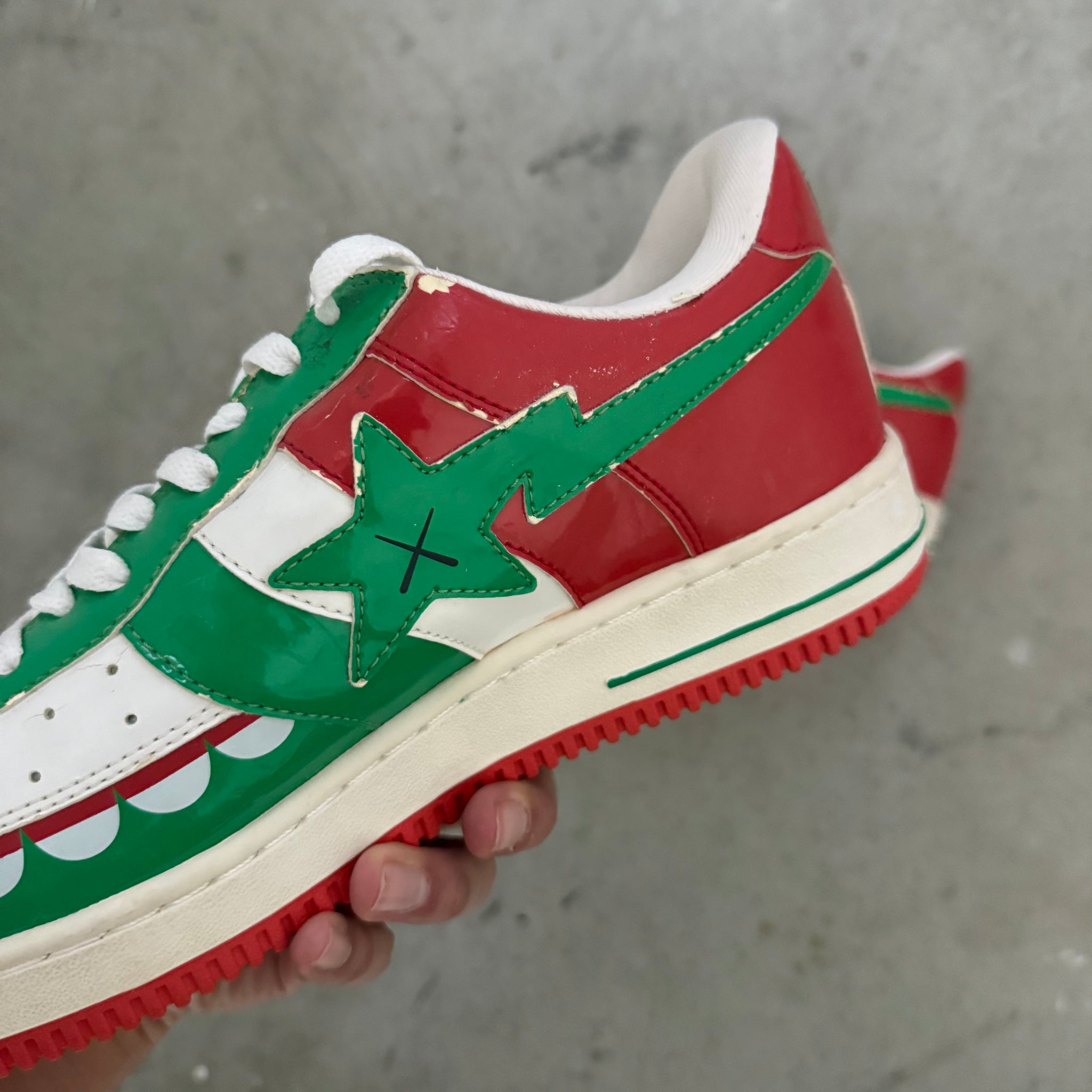 A Bathing Ape Bape Sta Low Kaws Chompers Red Green (US10)