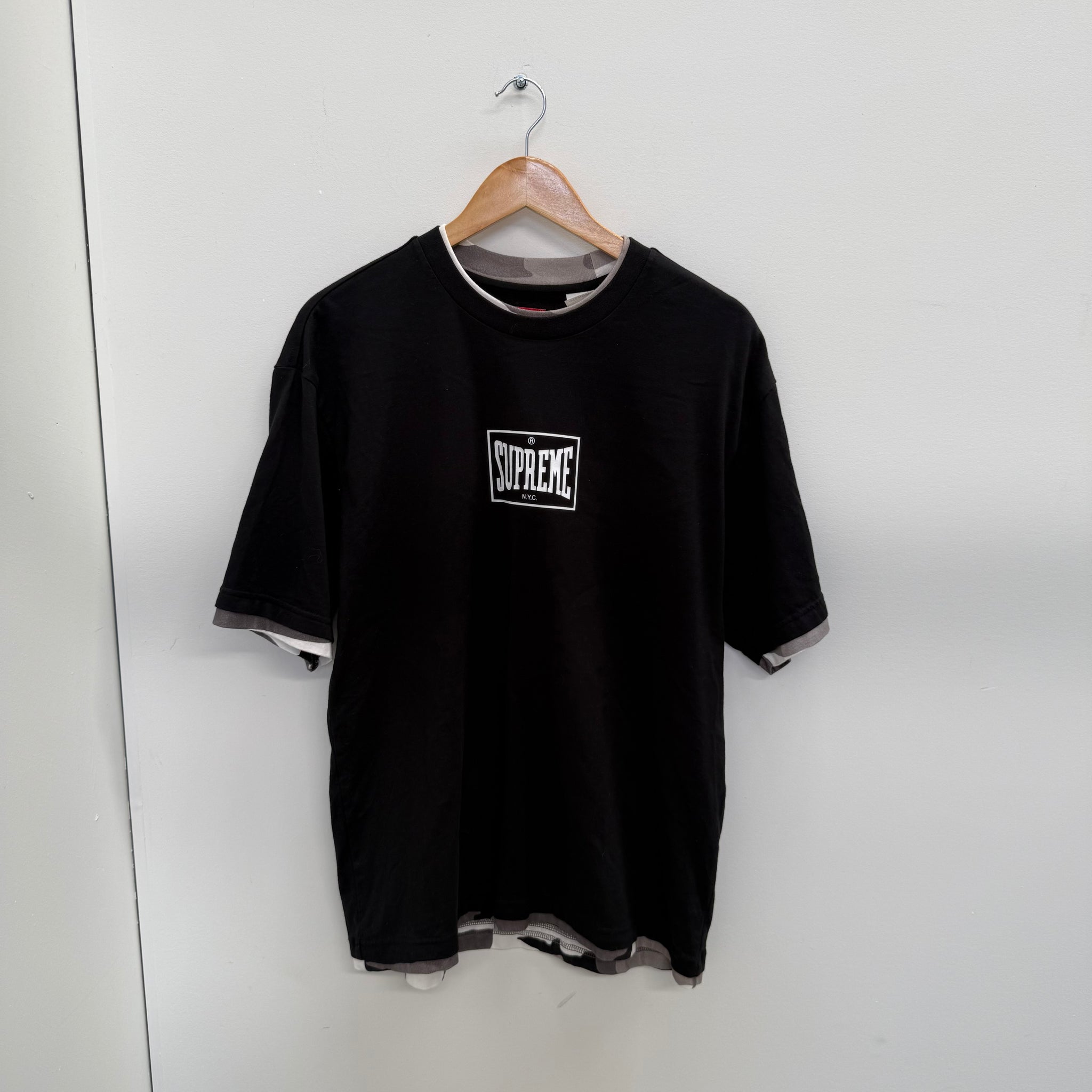 Supreme Warm Up Camo Layered T Shirt Black (Size S)