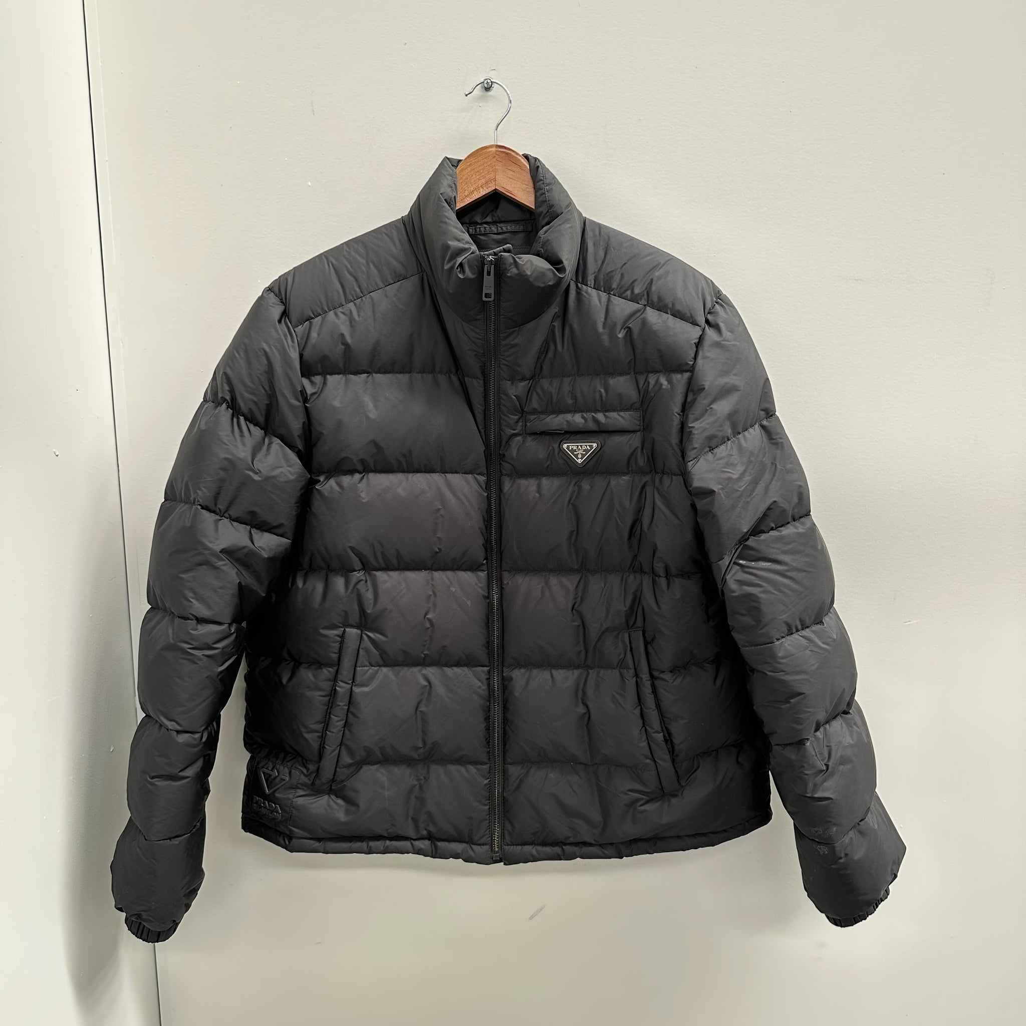 Prada Re-Nylon Black Down Jacket (Size 52)