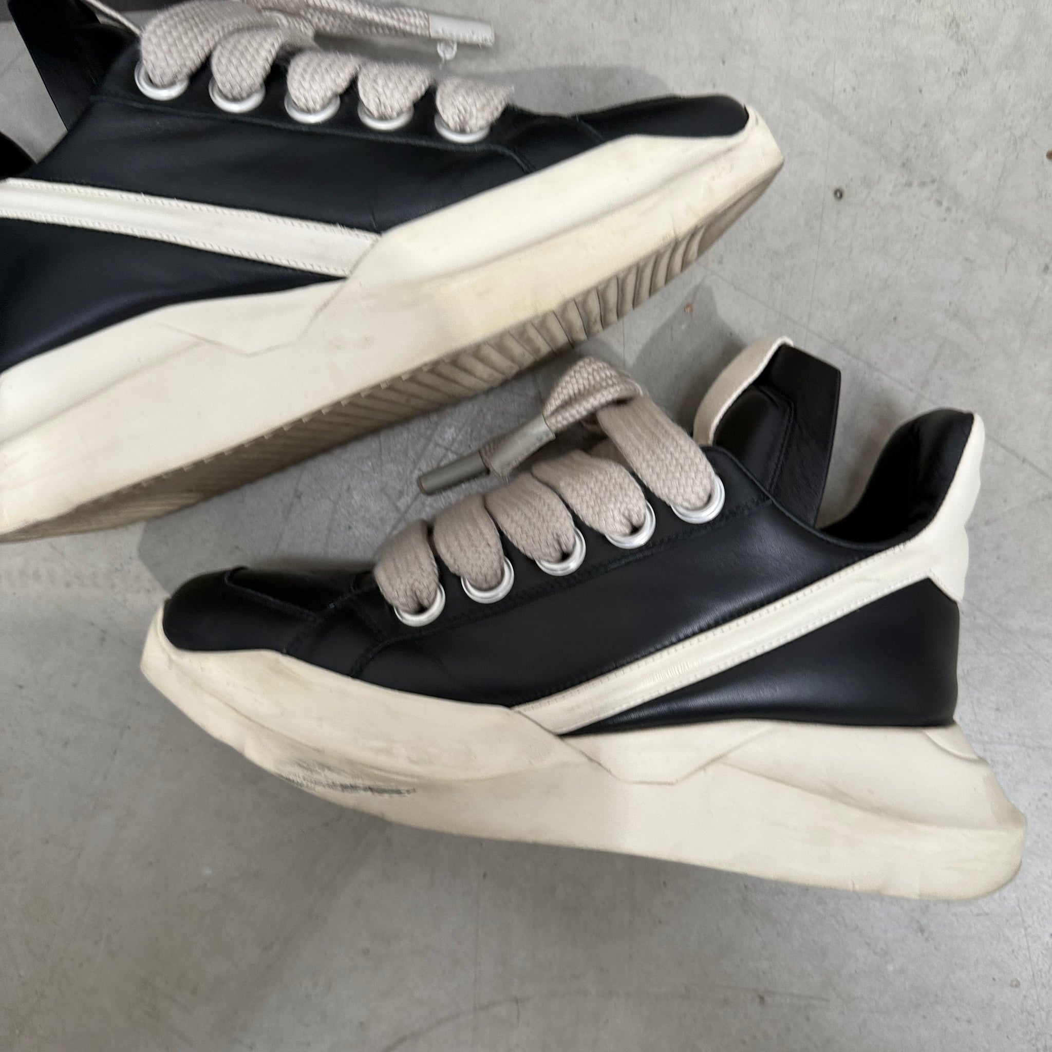 Rick Owens Geth Runner Black White EU44