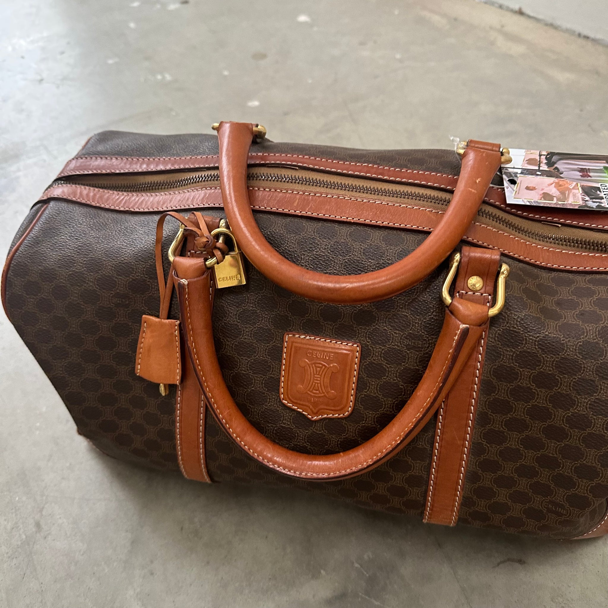Celine Macadam Travel Boston Bag with Key