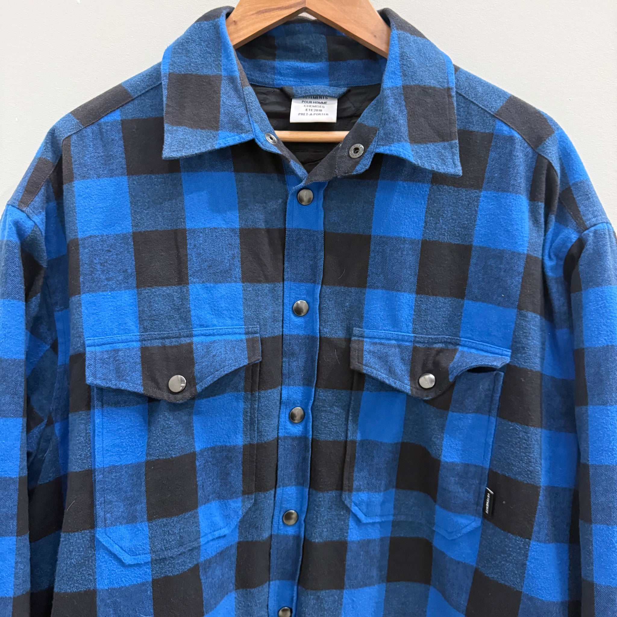 Vetements Blue Oversized Flannel SS18 Shirt (fits L-XL)