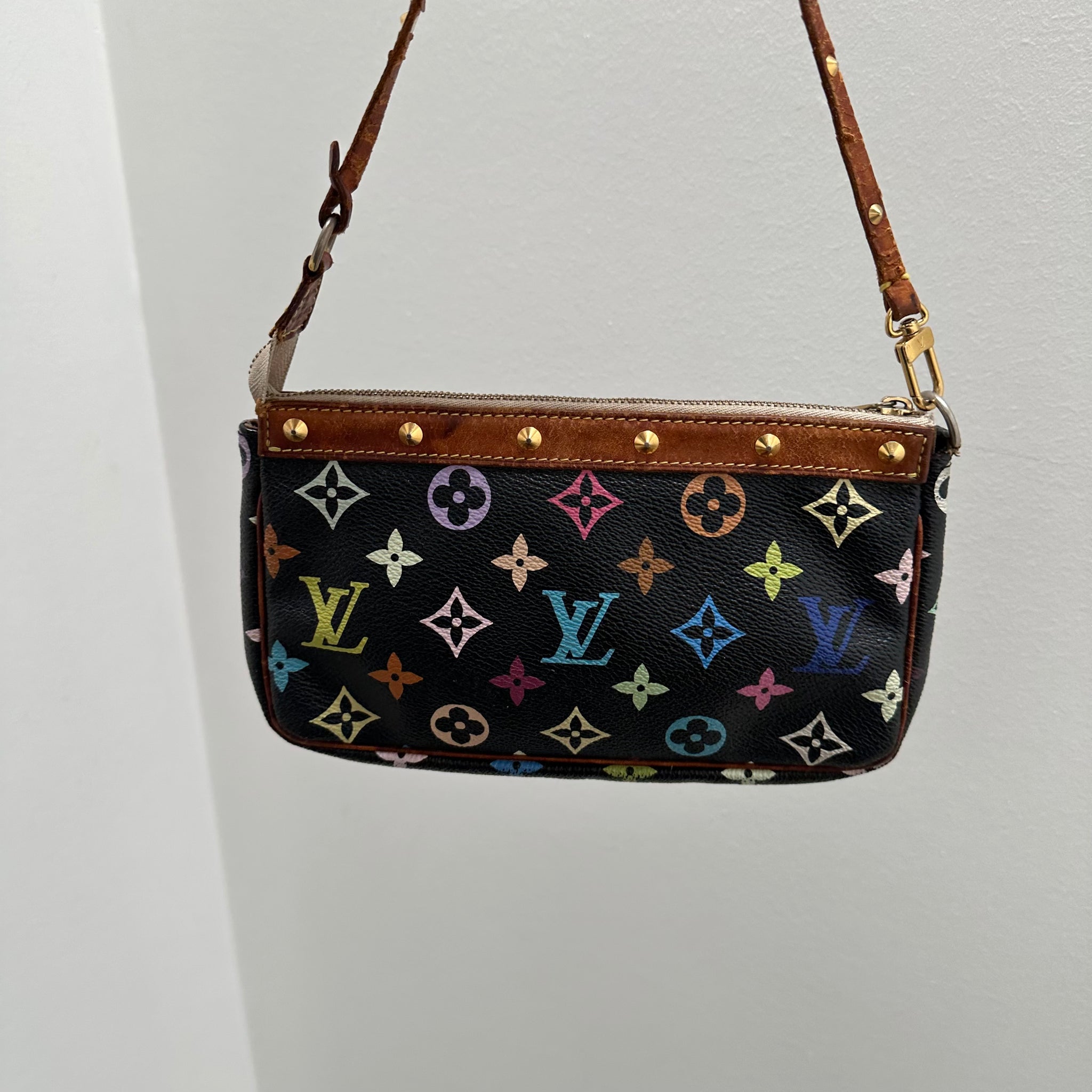Louis Vuitton Murakami Multicolor Pochette Bag Black
