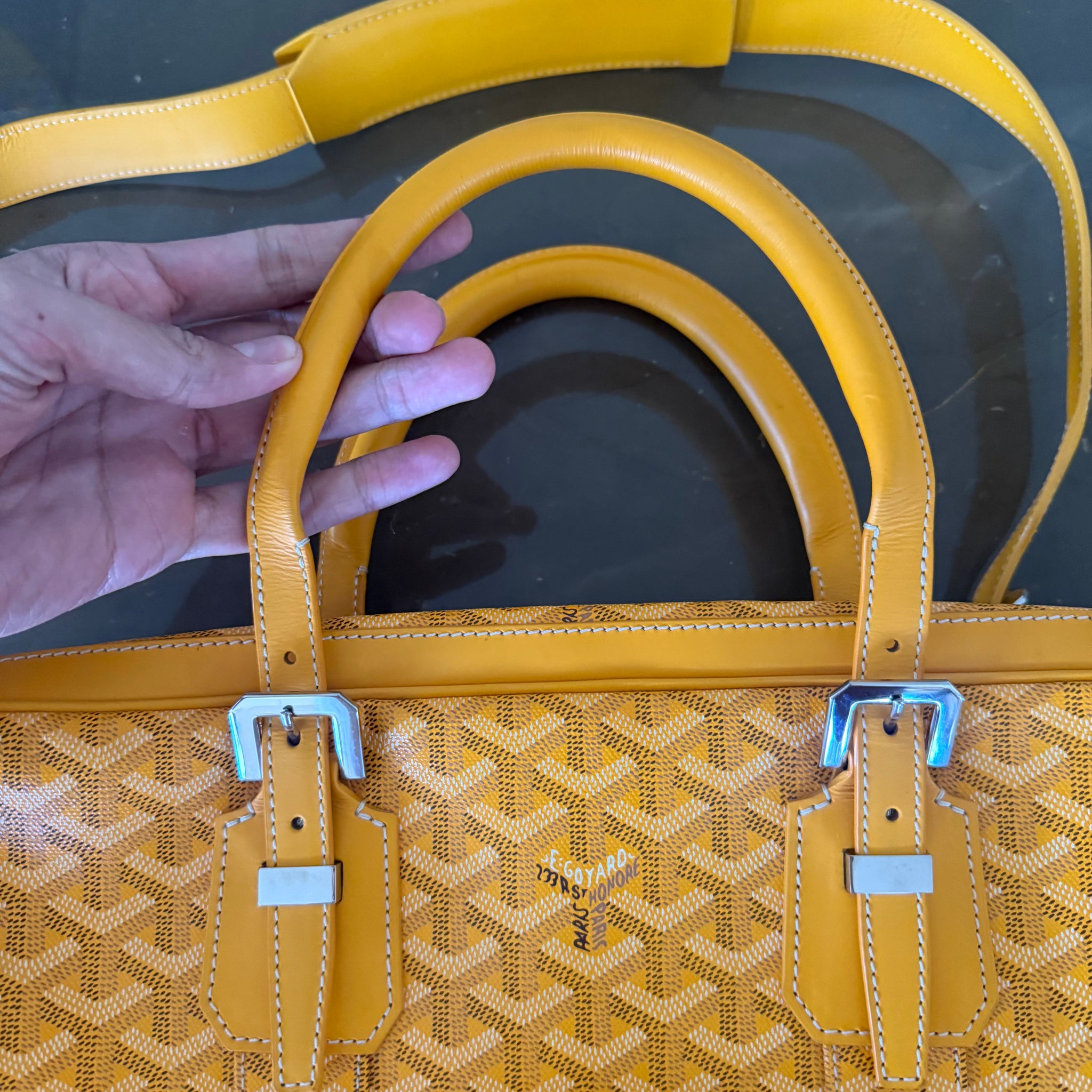 Goyard Ambassade Briefcase Bag Yellow