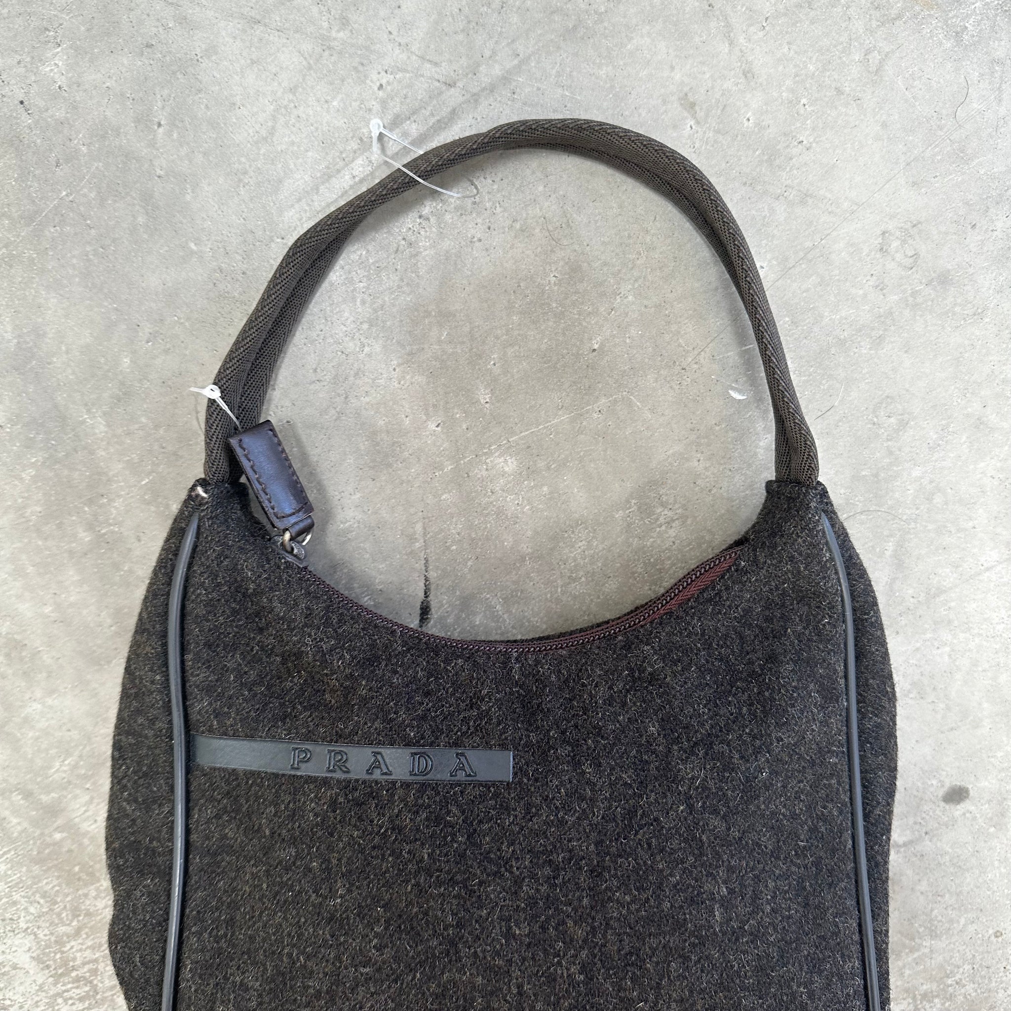 Prada Wool Black Hobo Bag