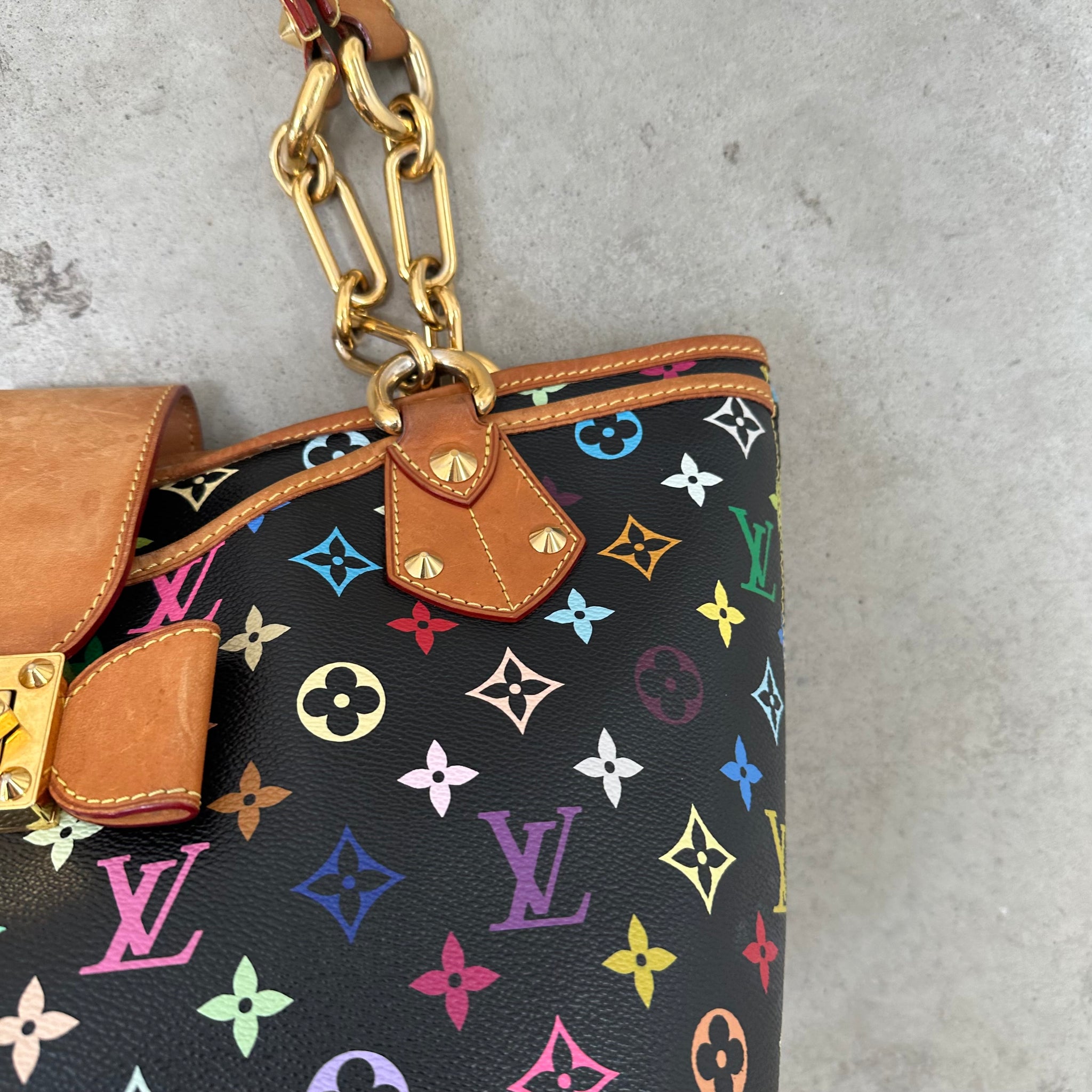 Louis Vuitton Takashi Murakami Multicolour Annie GM Hand Bag Black