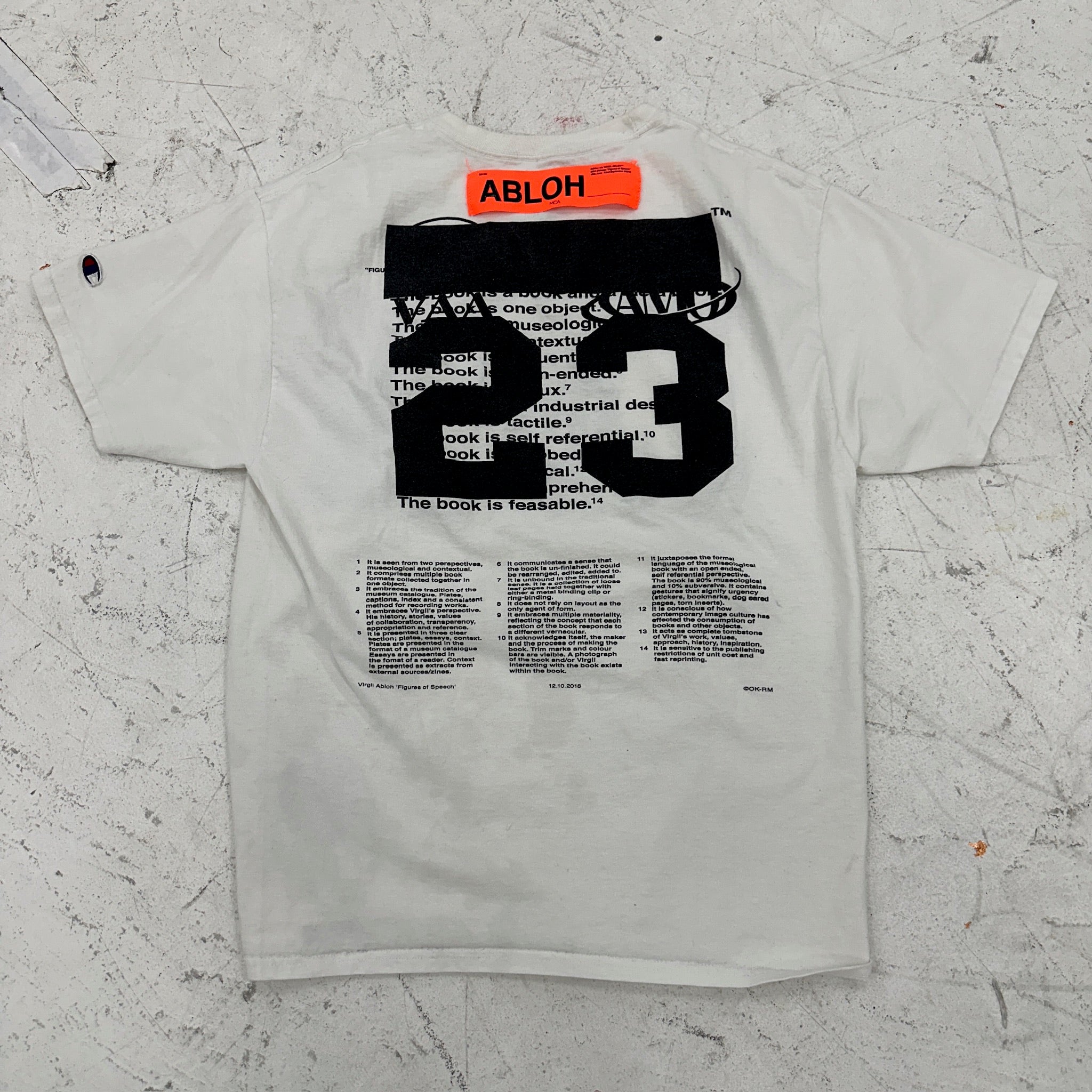 Virgil Abloh Champion Figures of Speech Football Tee White Size L