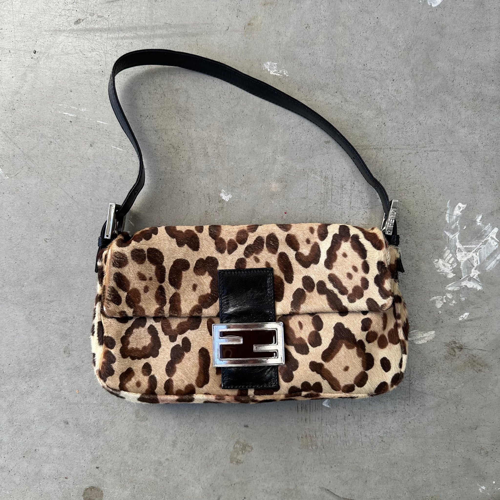 Fendi Animal Print Baguette Bag