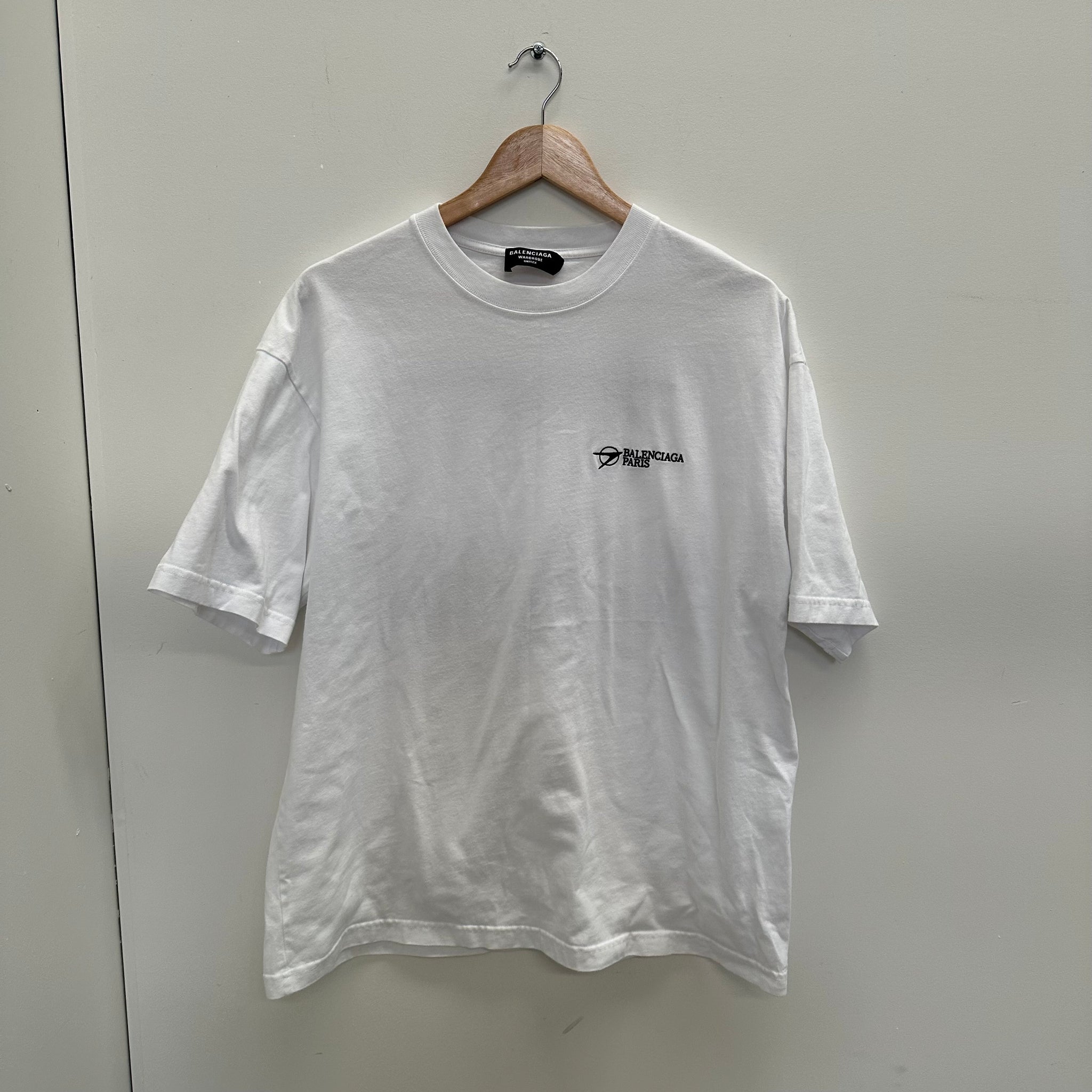 Balenciaga Corporate Logo Tshirt White (Size L)