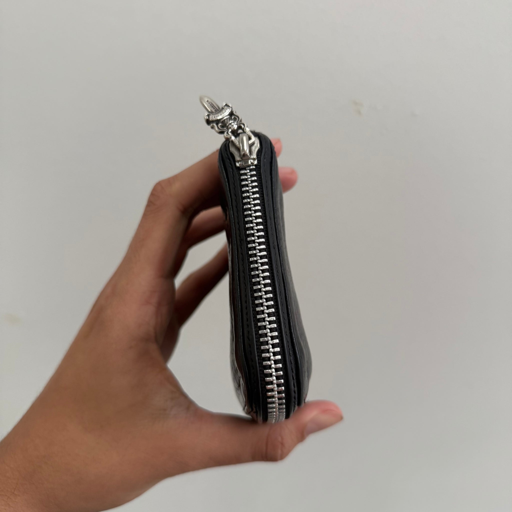 Chrome Hearts Triple Cross Black Zip Wallet