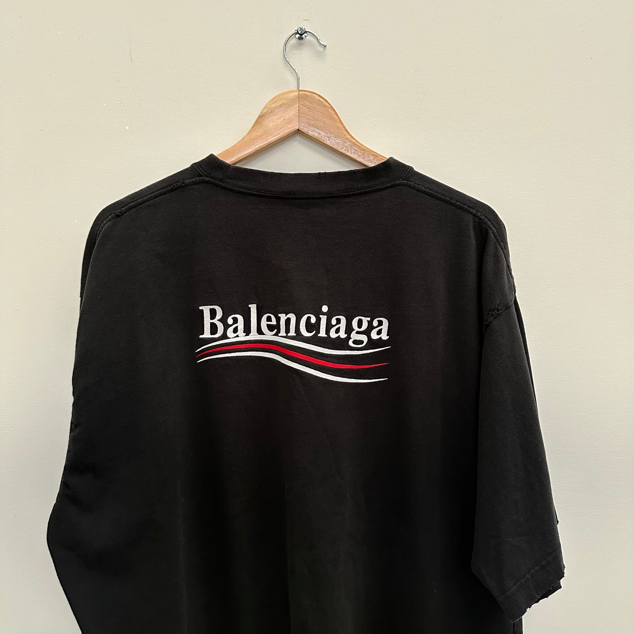 Balenciaga Political Campaign Logo Tshirt Black (Size L)