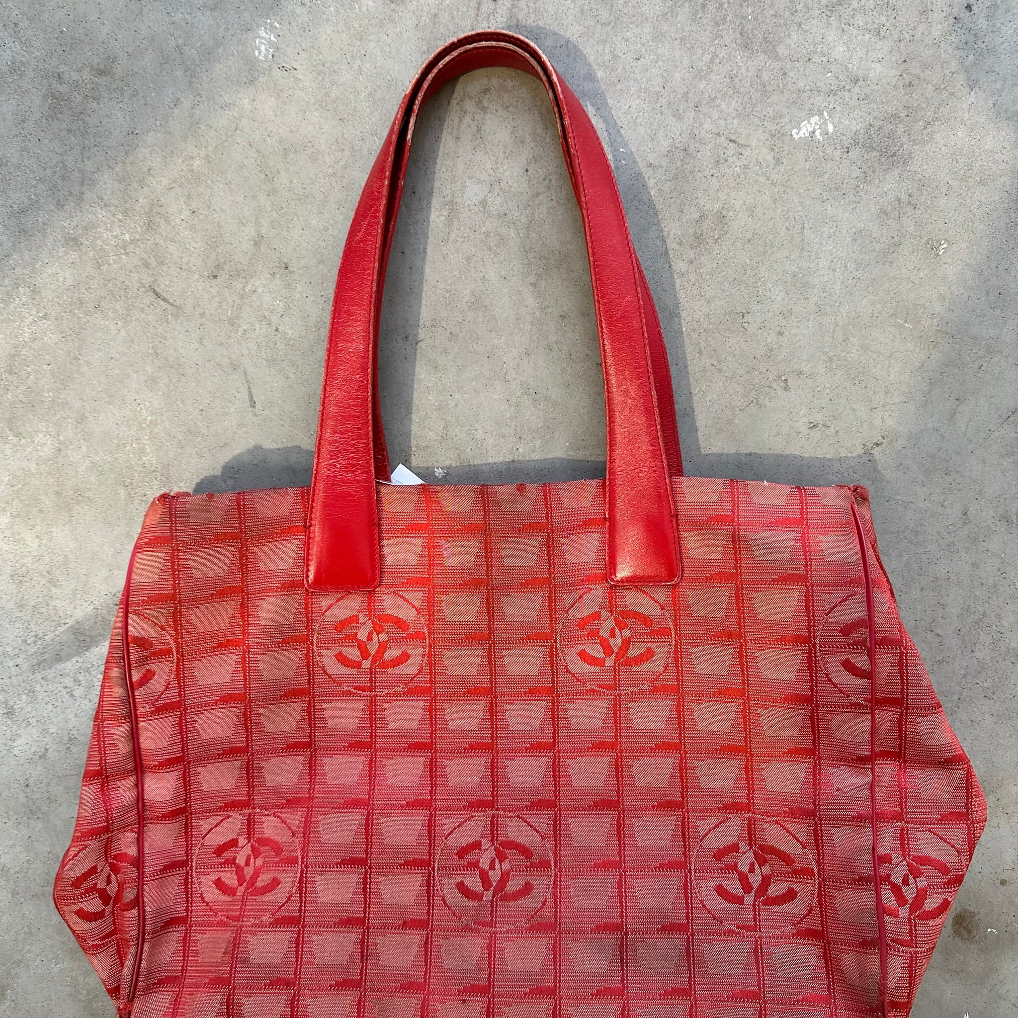 Chanel Red Logo Tote Bag