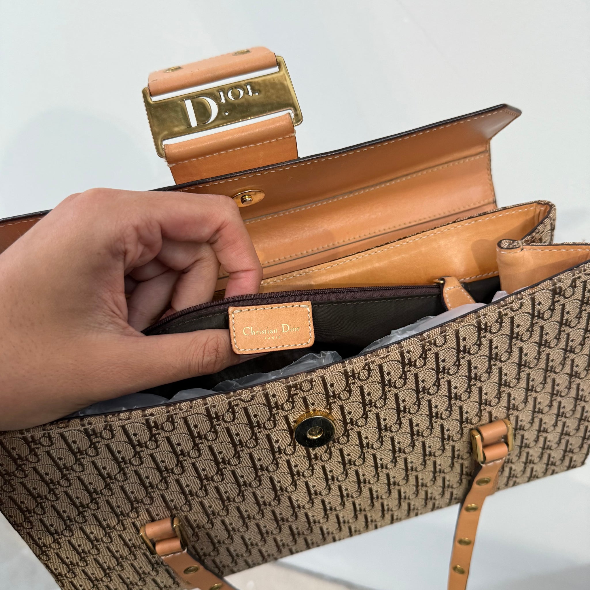 Christian Dior Logo Print Columbus Bag