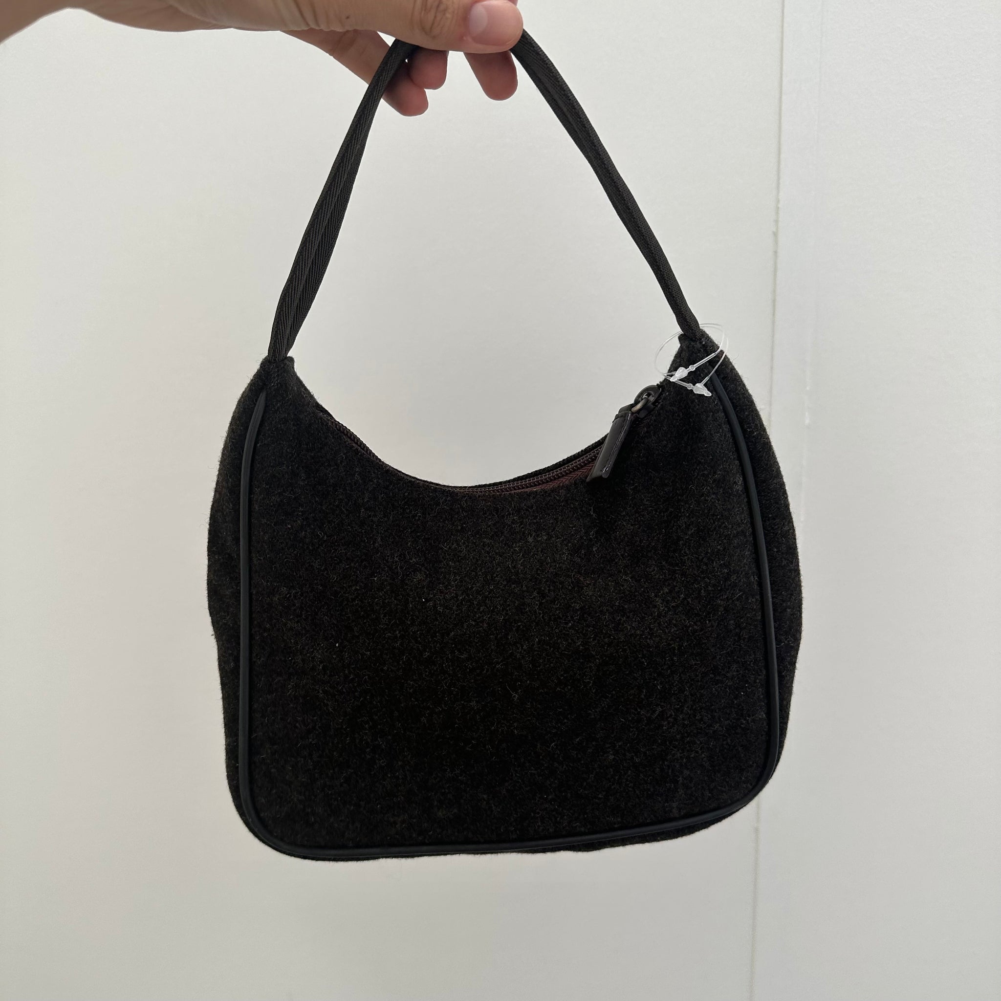 Prada Wool Black Hobo Bag