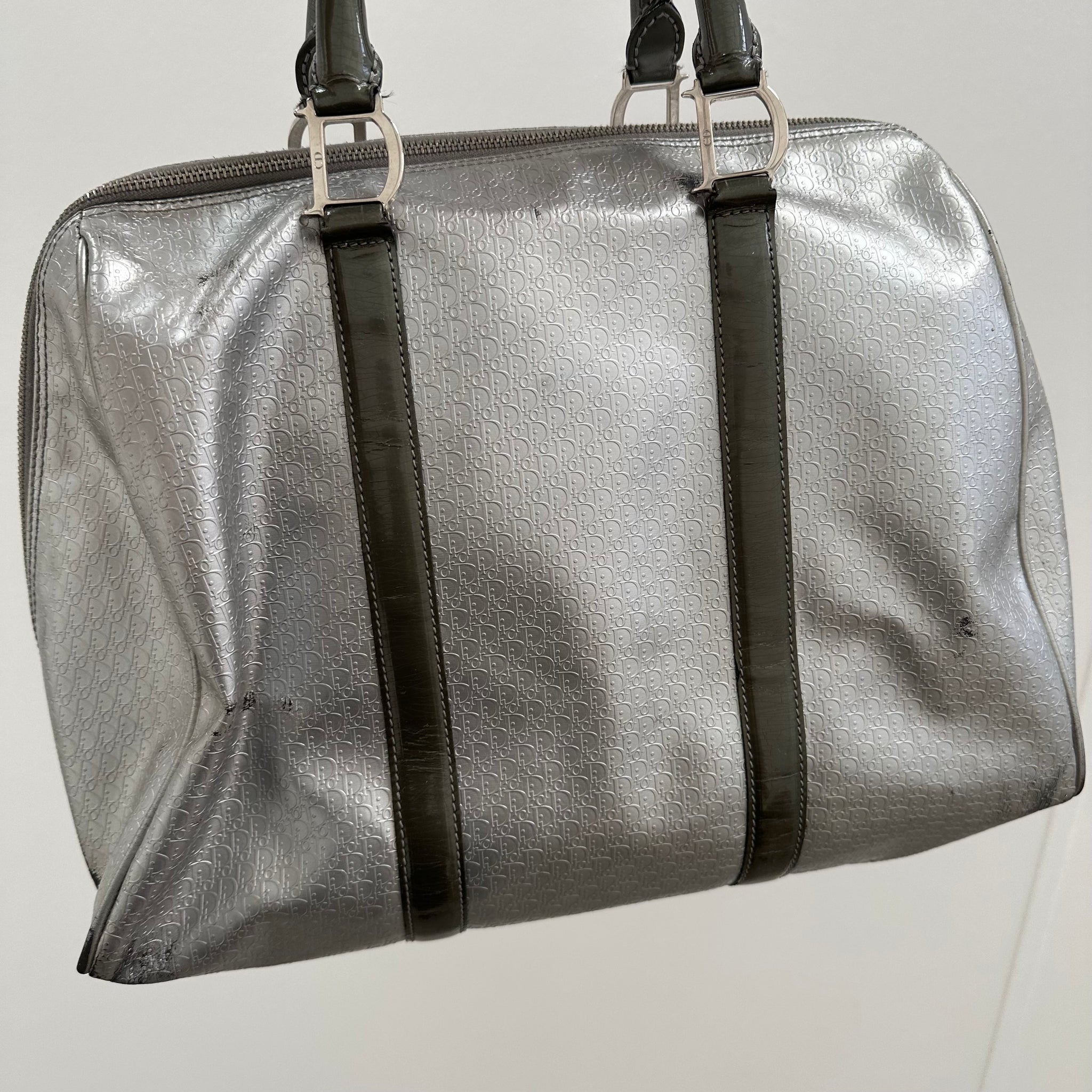 Christian Dior Silver Top Handle Bowler Bag (2002)