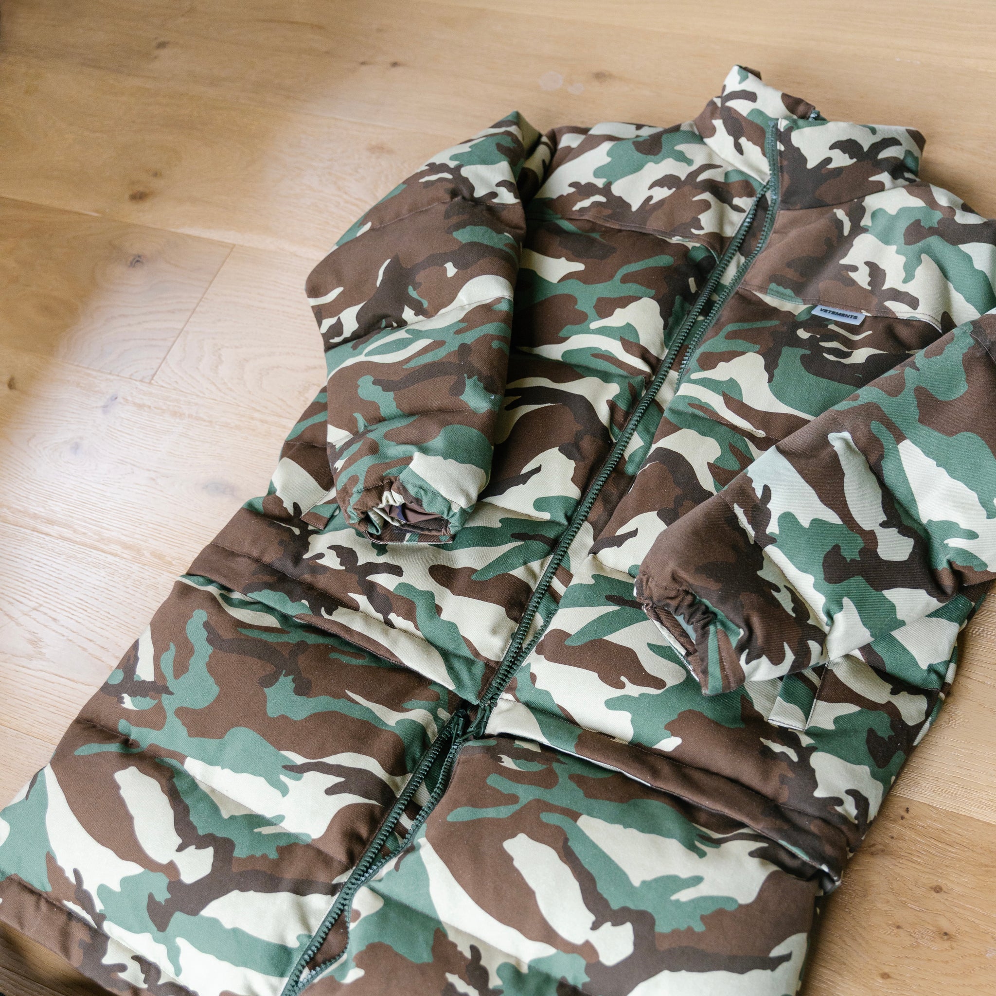Vetements Camo Print Long Puffer Jacket (fits L-XL)