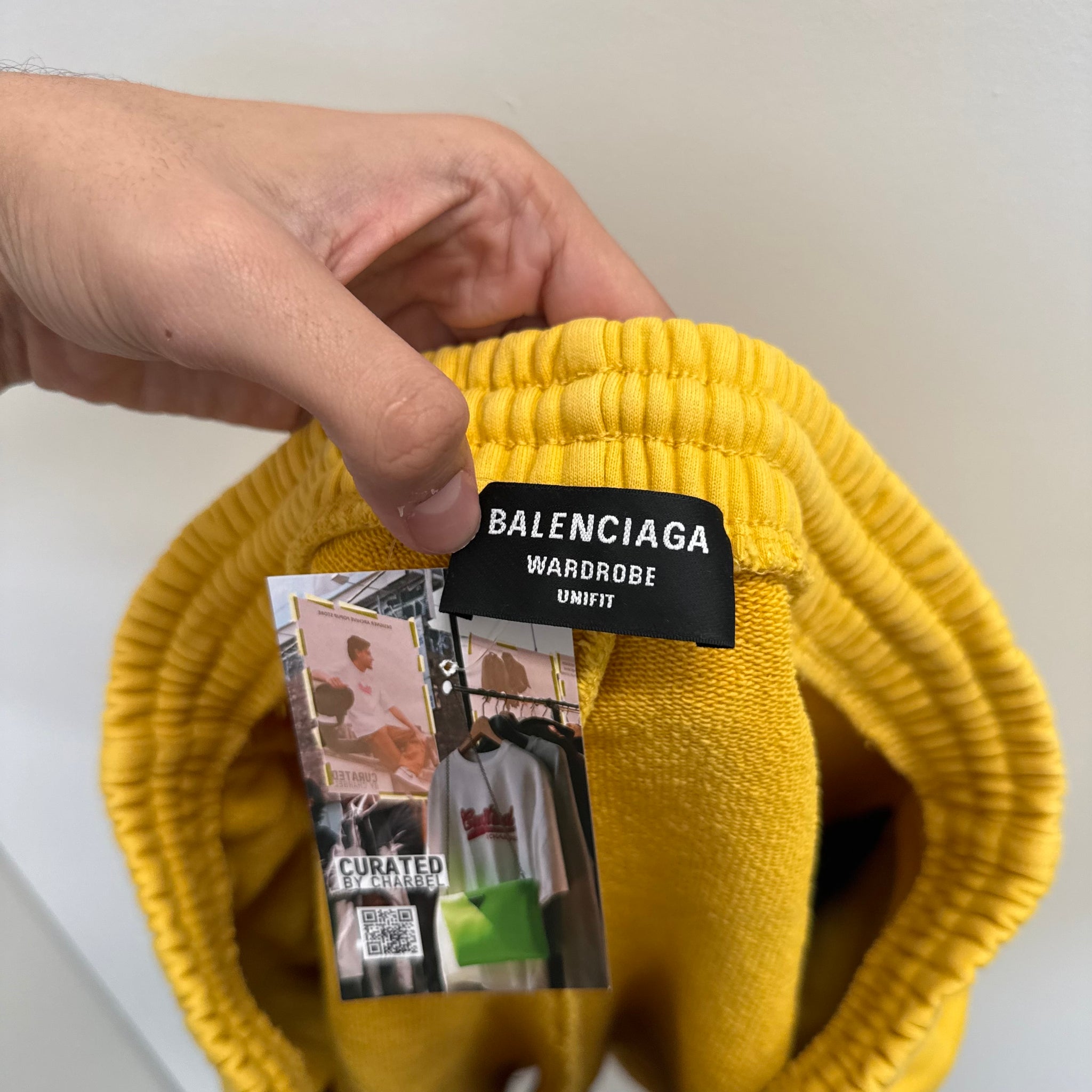Balenciaga Embroided Campaign Yellow Logo Shorts (Size S)