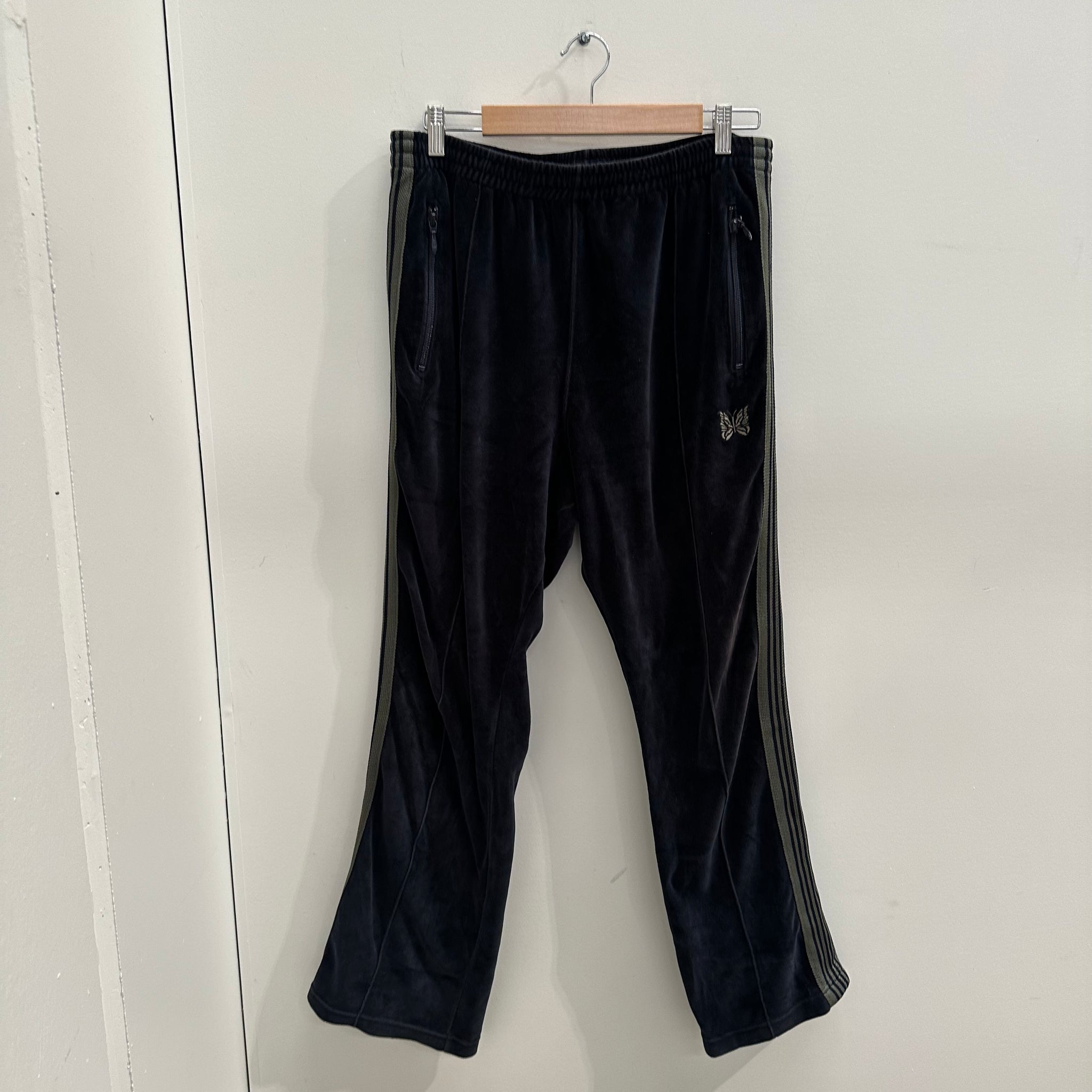 Needles HD Track Pant Velour Navy Green (Size L)