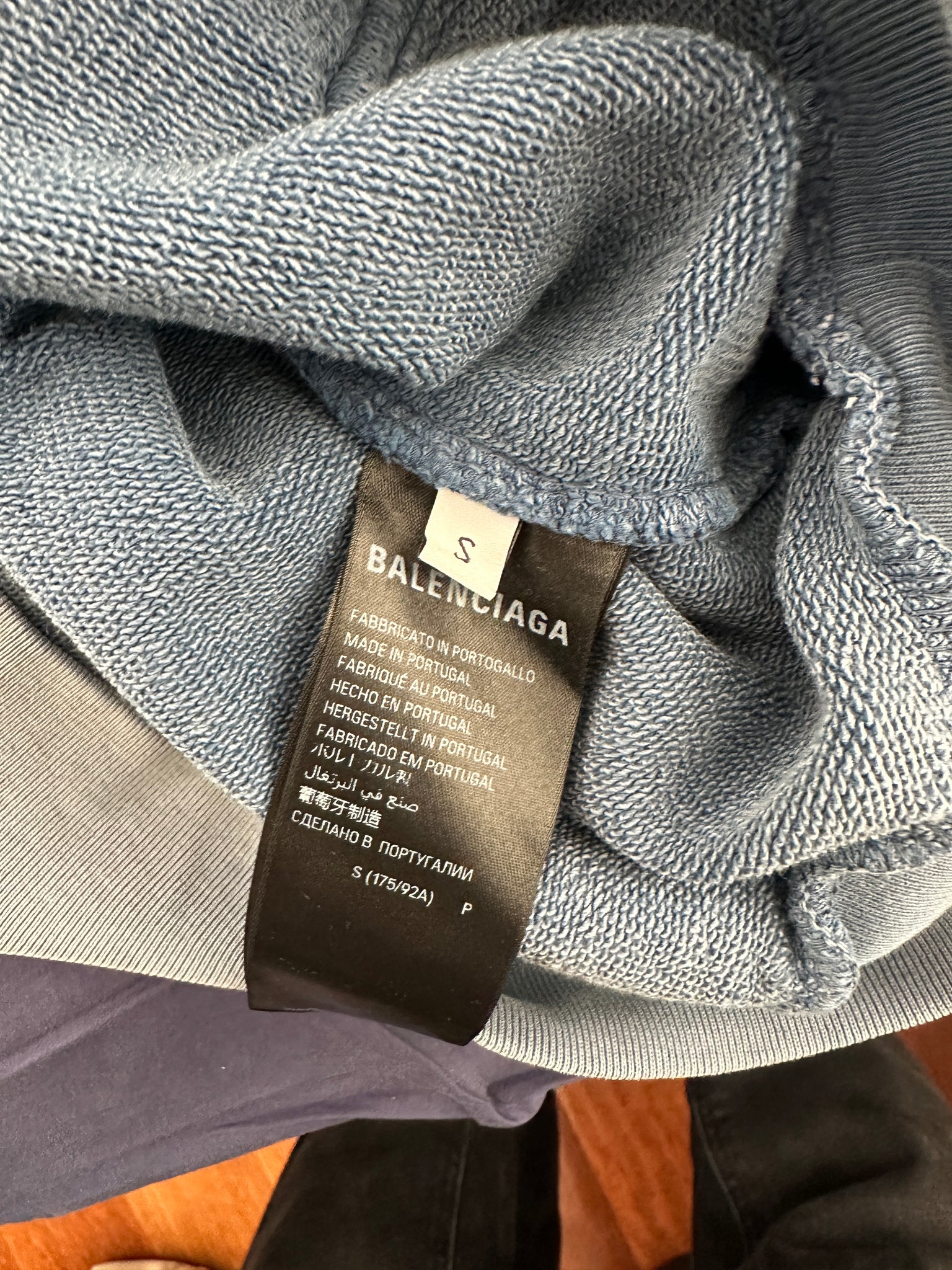 Balenciaga FW 23 Phantom Overlap Layered Washed Blue Hoodie – Curated ...