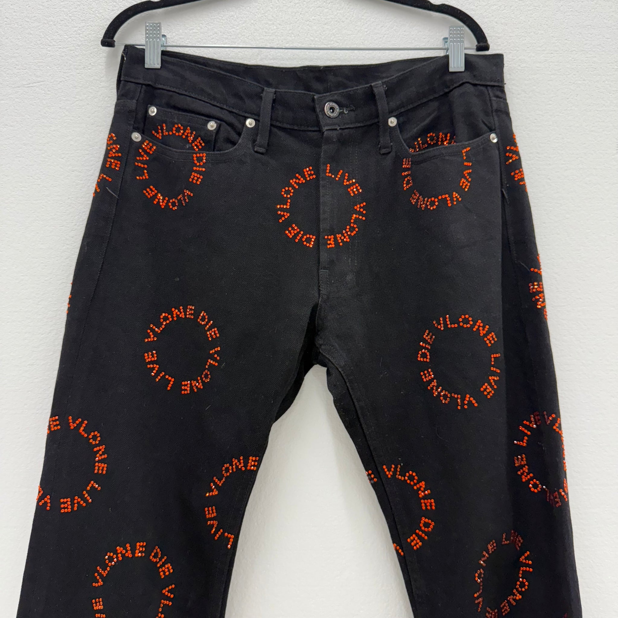 Vlone Rhinestone Jeans Black W32