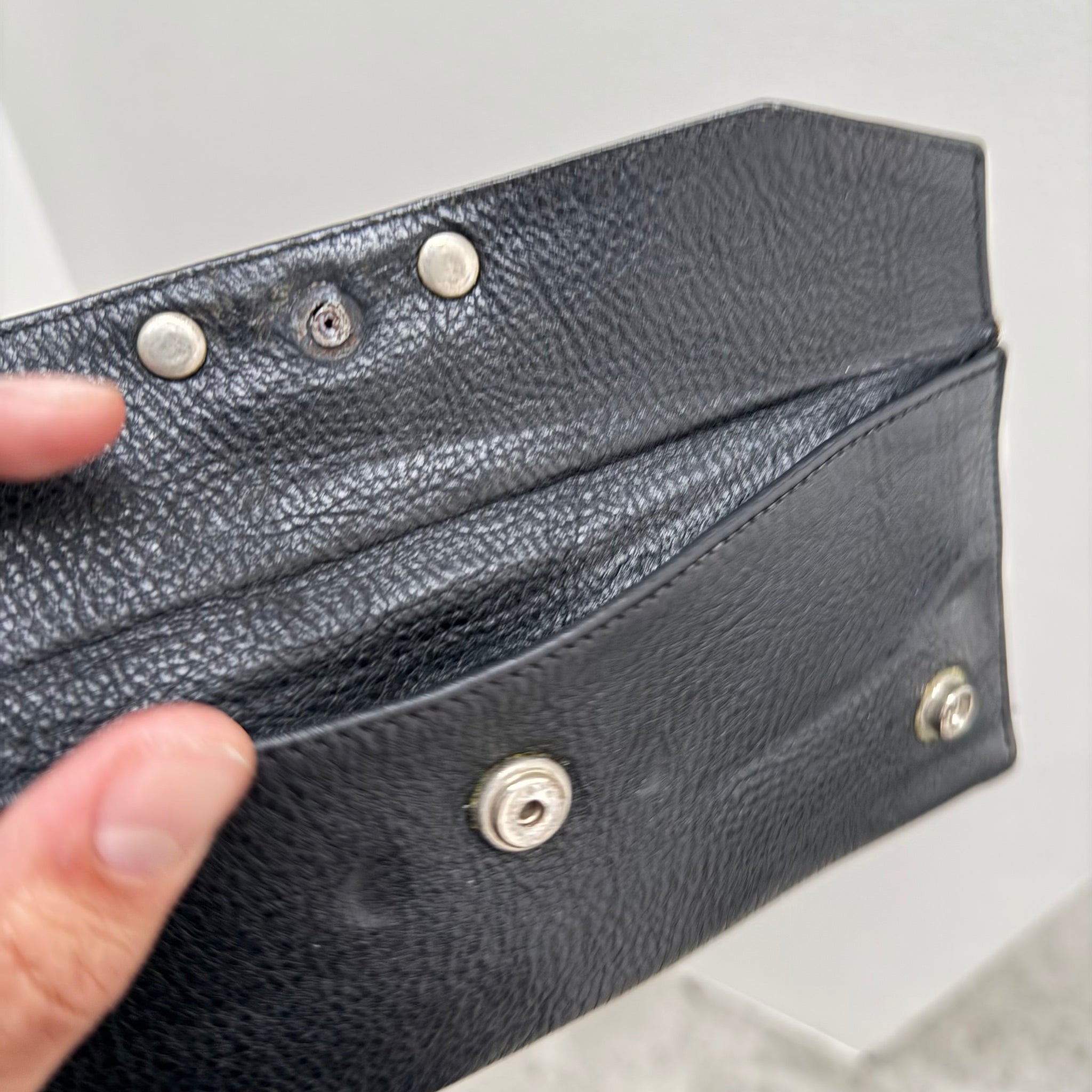 Chrome Hearts Double Button Snap Wallet Black