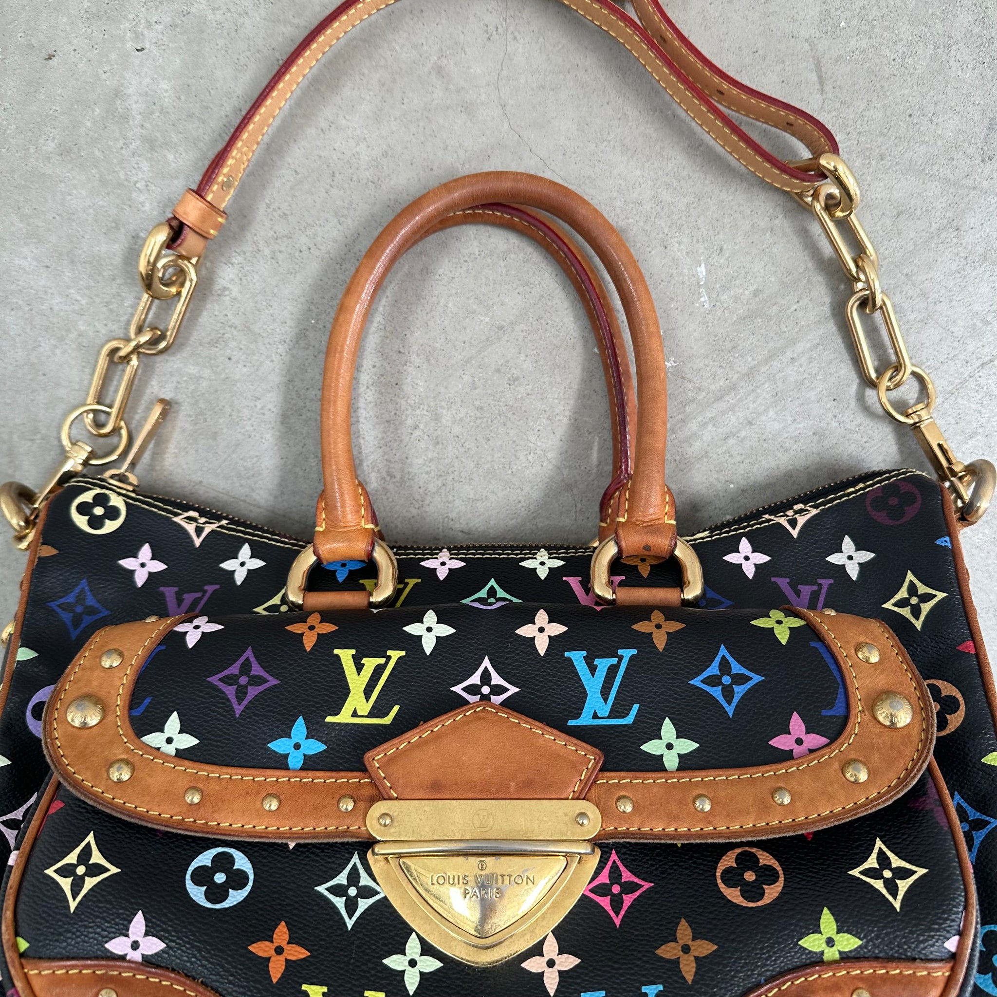 Louis Vuitton Takashi Murakami Multicolour Rita Shoulder Bag Black