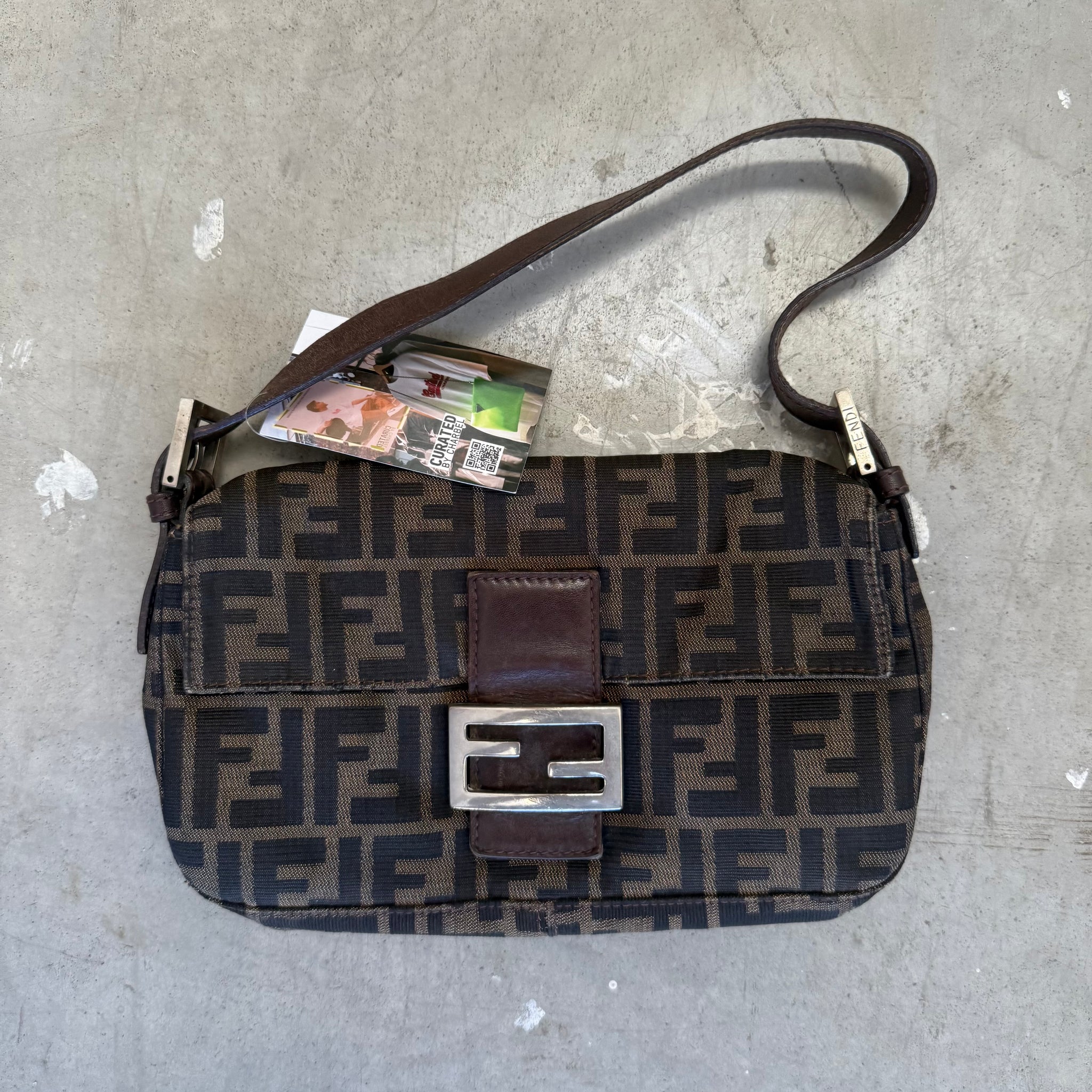 Fendi Zucca Print Baguette Bag
