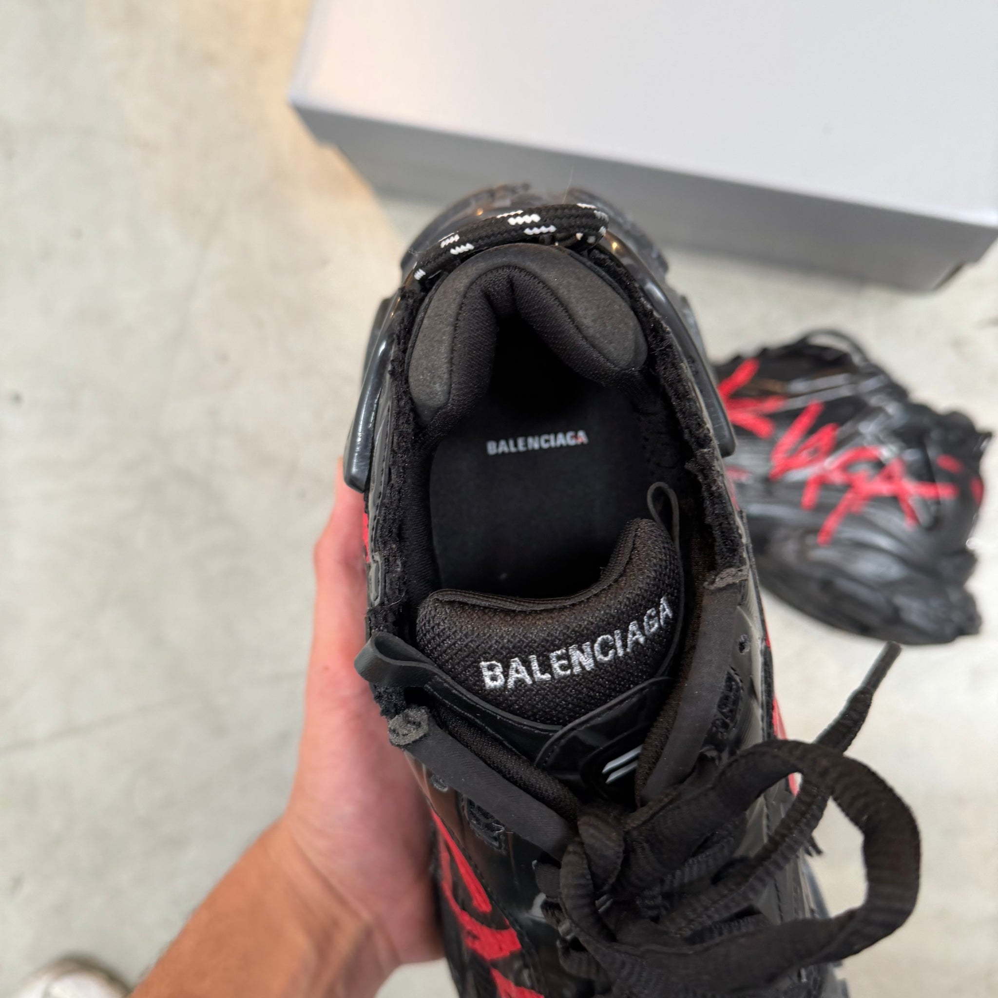 Balenciaga Black Graffiti Runner Sneaker (EU45/US12)