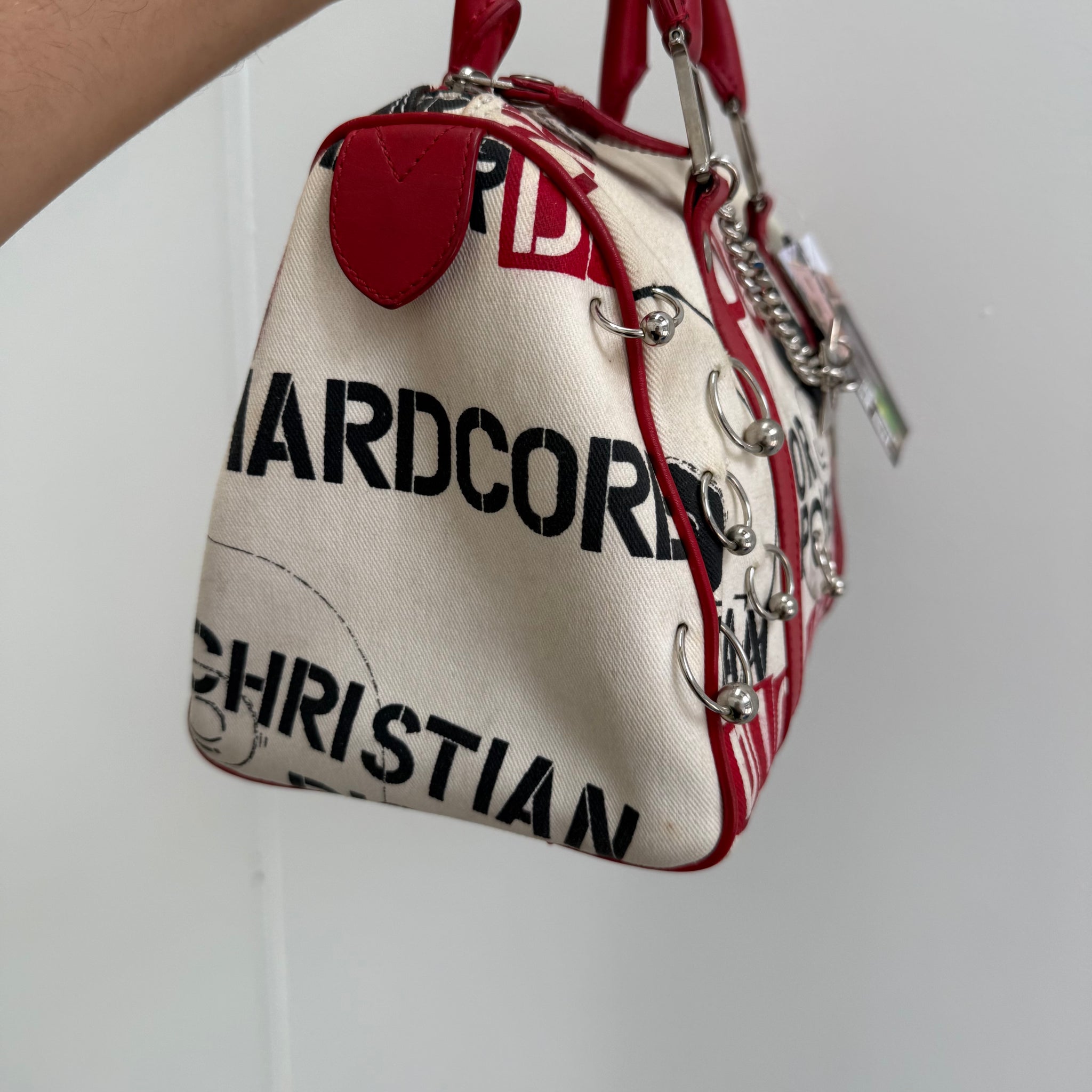Dior Hardcore Pop Line Hand Bag Canvas White